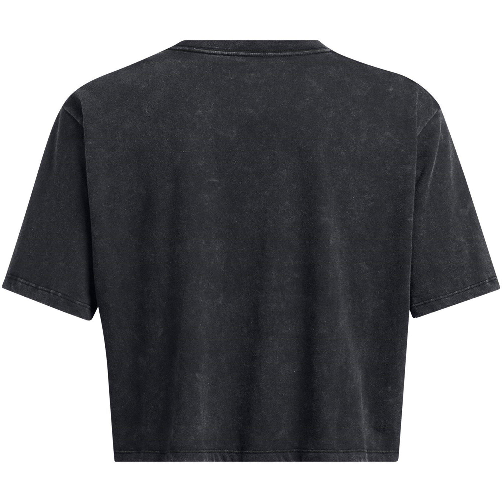 Black/White - Under Armour - Wash Logo Womens Boxy Crop Shirt - 4