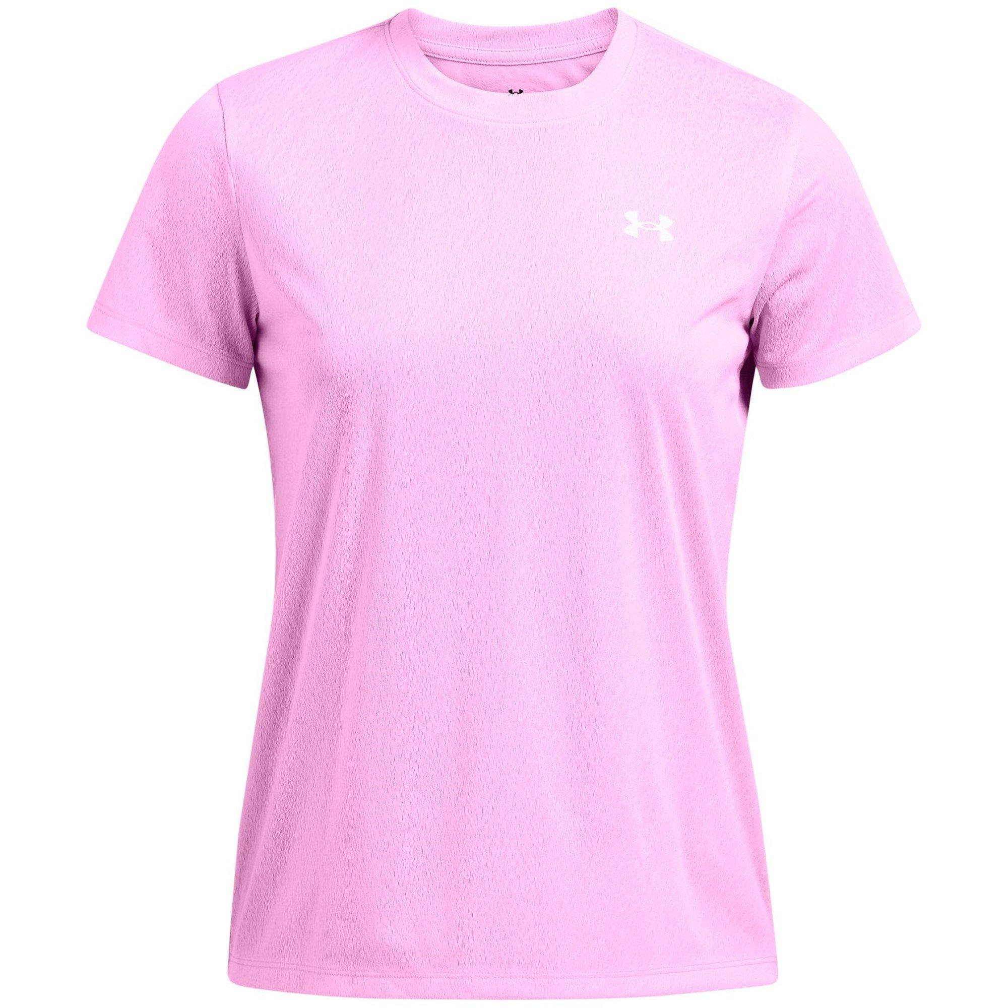 Rose - Under Armour - Women's Tech Riddle Short-Sleeve Performance Gym Top - 1