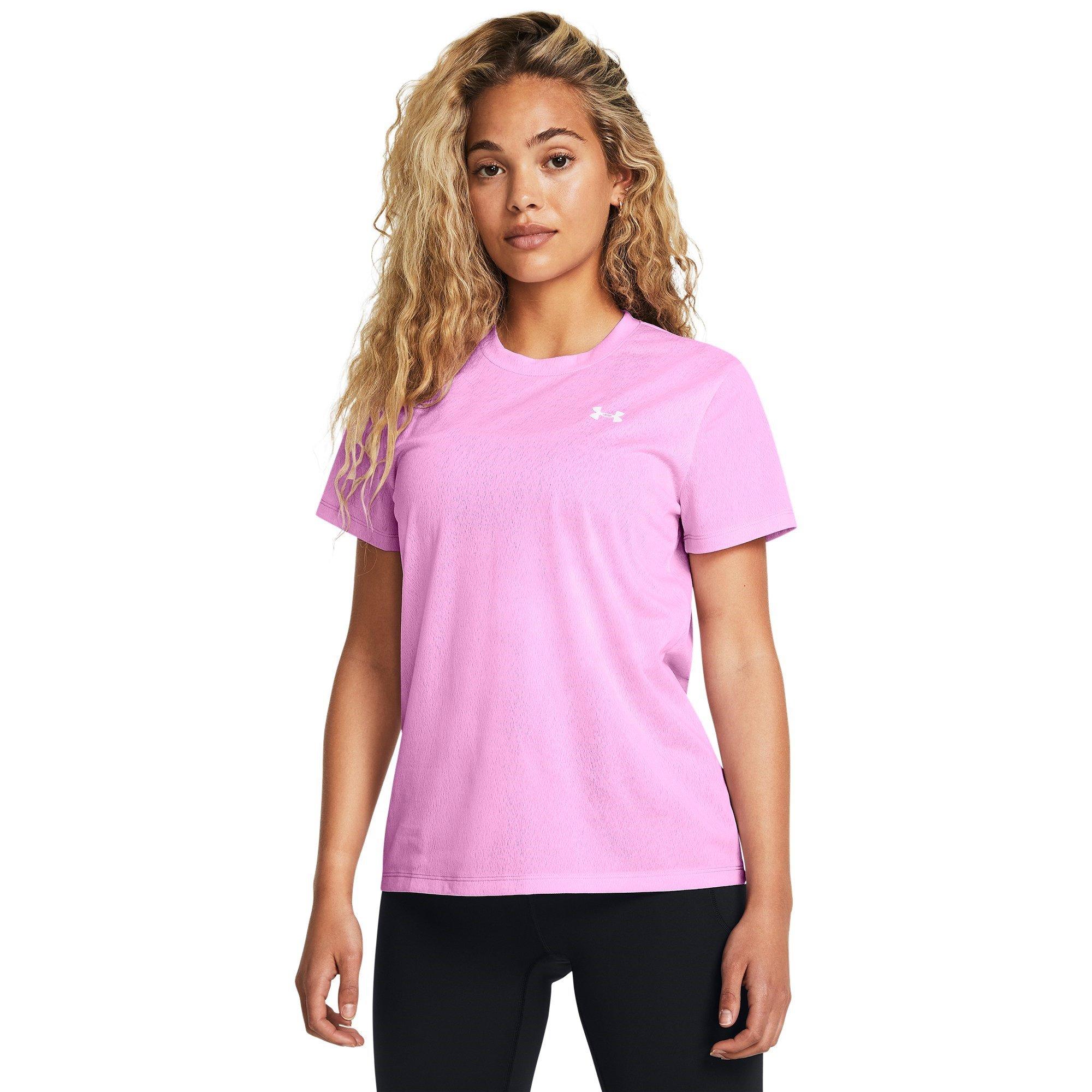 Rose - Under Armour - Women's Tech Riddle Short-Sleeve Performance Gym Top - 2