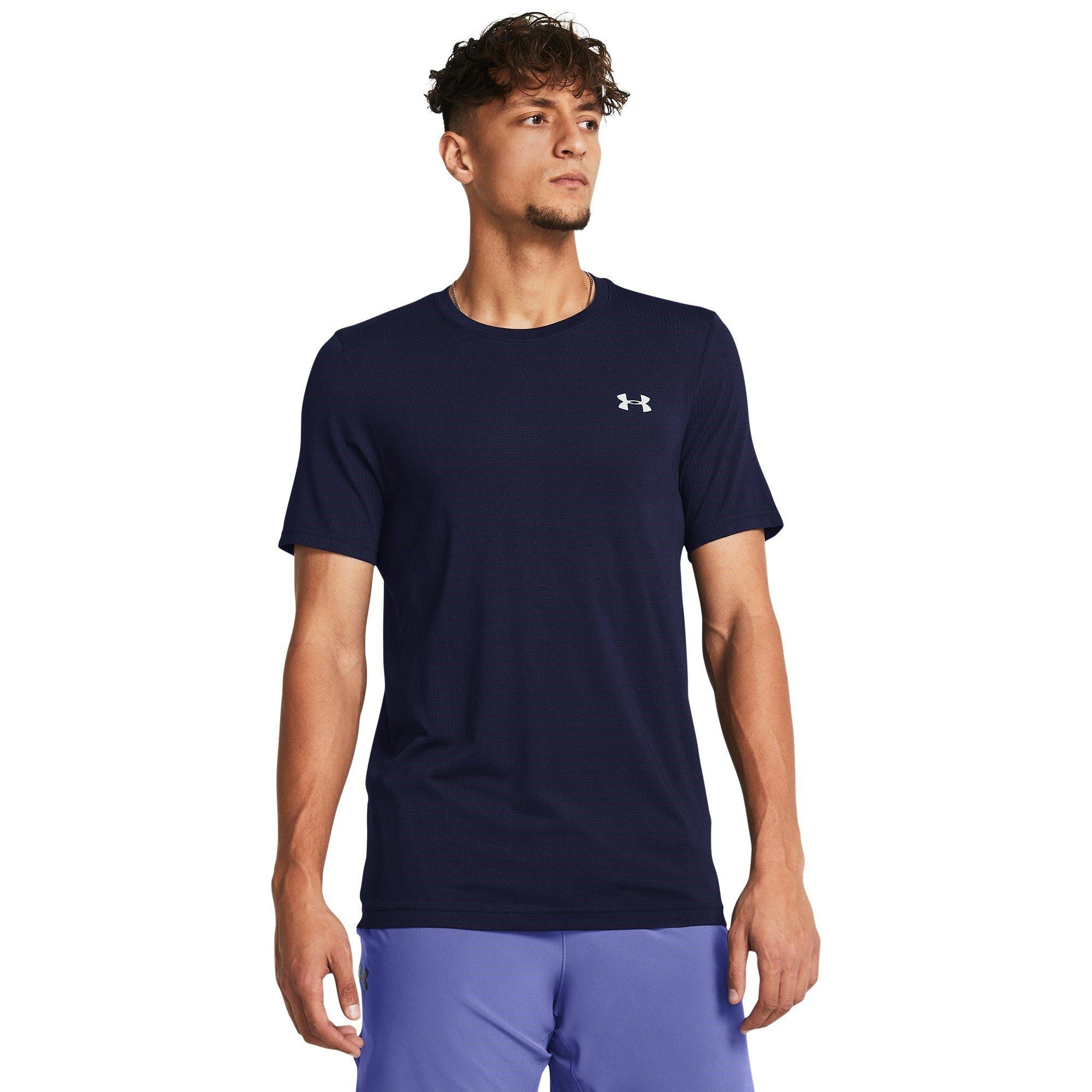 MdnghtNvy/Gray - Under Armour - Men's Vanish Seamless Short-Sleeve Performance Gym Top - 2