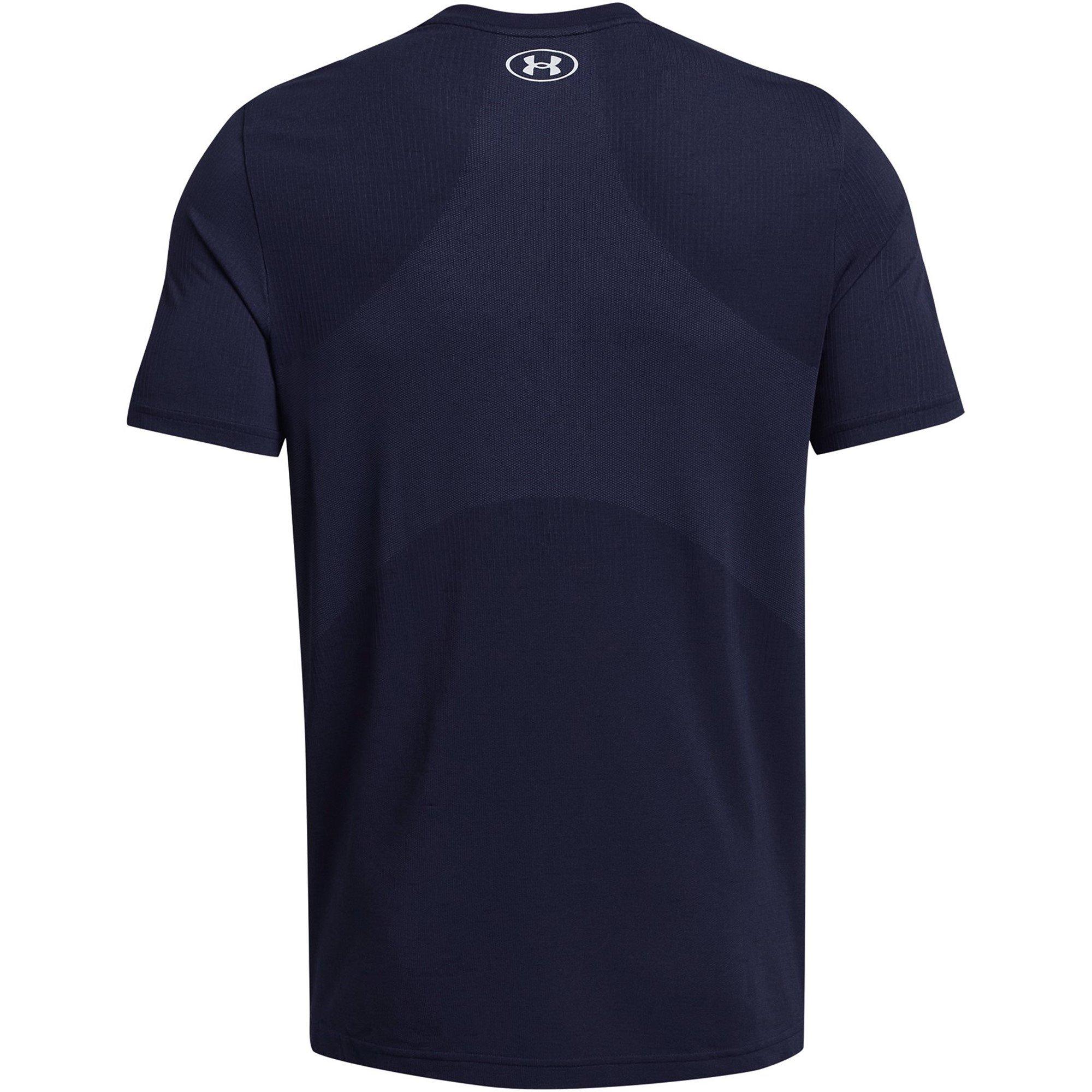 MdnghtNvy/Gray - Under Armour - Men's Vanish Seamless Short-Sleeve Performance Gym Top - 5