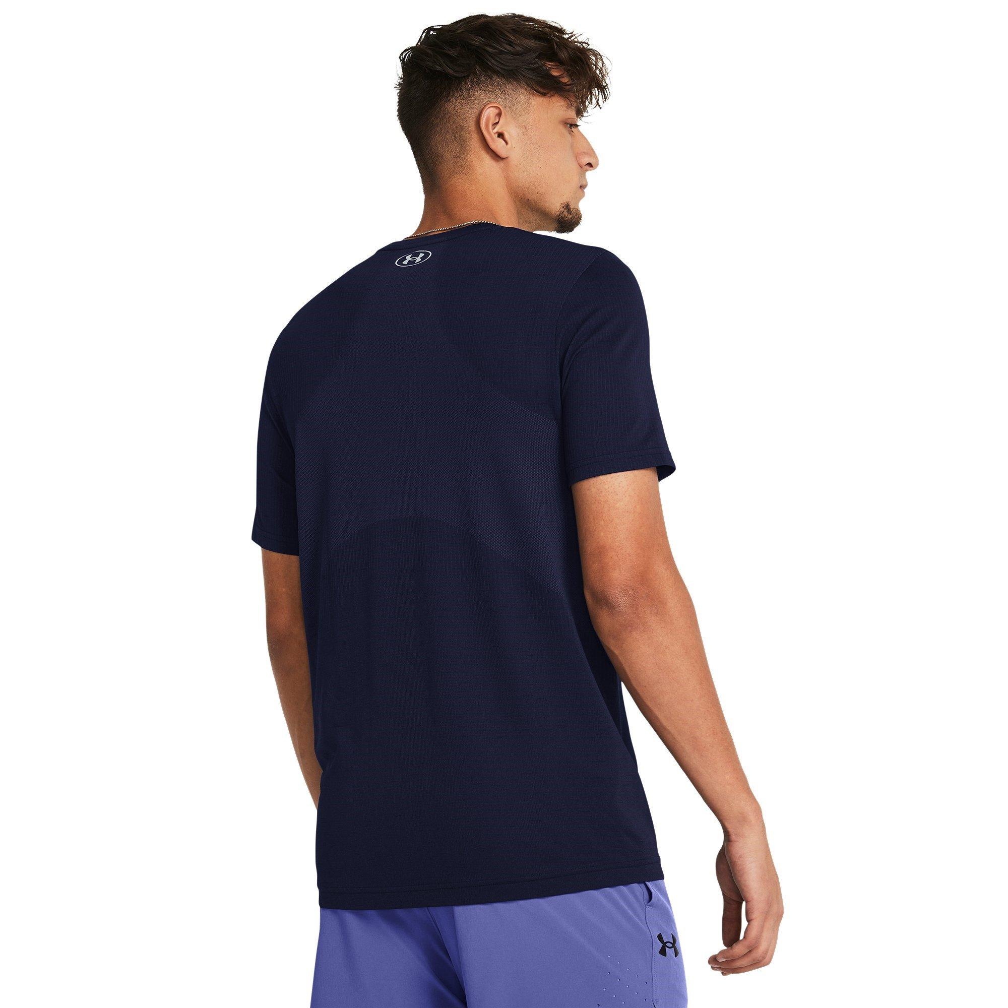 MdnghtNvy/Gray - Under Armour - Men's Vanish Seamless Short-Sleeve Performance Gym Top - 3