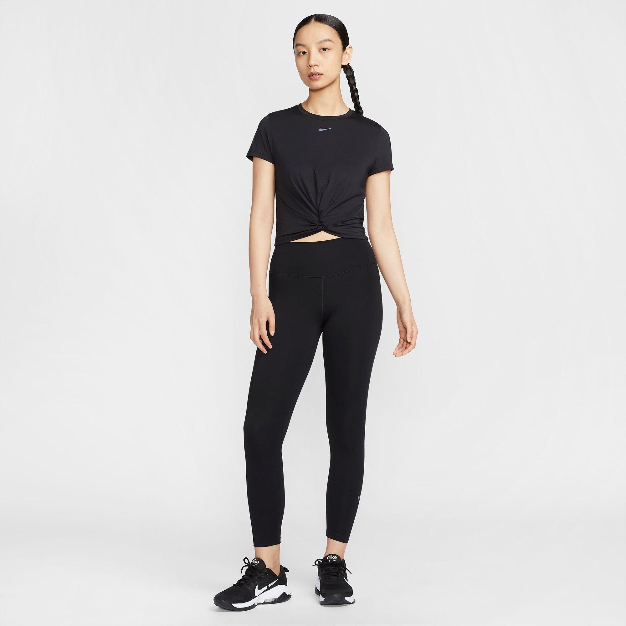 Black/Black - Nike - Nike One Classic Twist Womens Dri-FIT Performance T-Shirt - 7