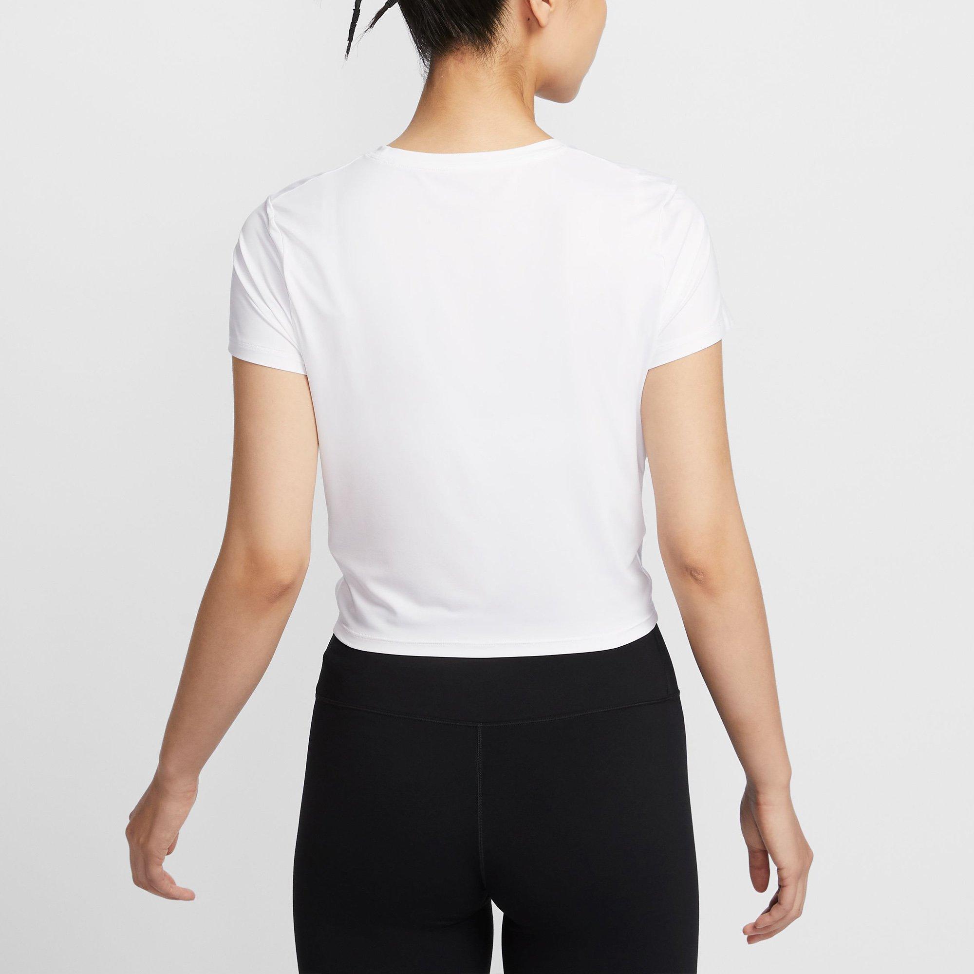 White/Black - Nike - One Classic Twist Womens Dri-FIT Performance T-Shirt - 2