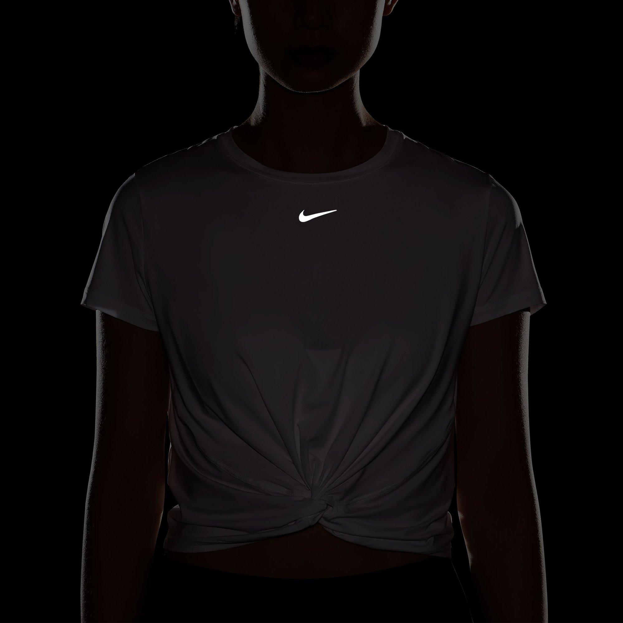 White/Black - Nike - One Classic Twist Womens Dri-FIT Performance T-Shirt - 5