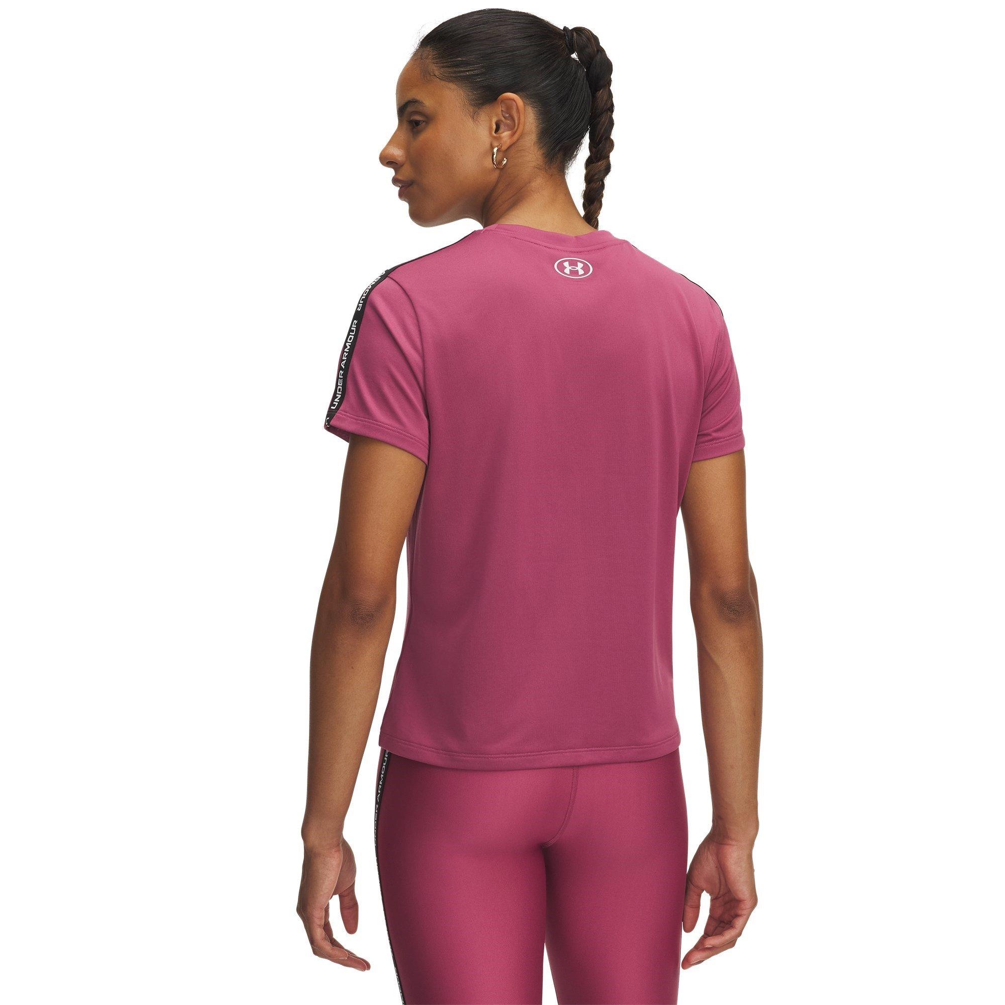 Fuschia Dusk - Under Armour - Women's Tech Taping Short-Sleeve Performance Gym Top - 2