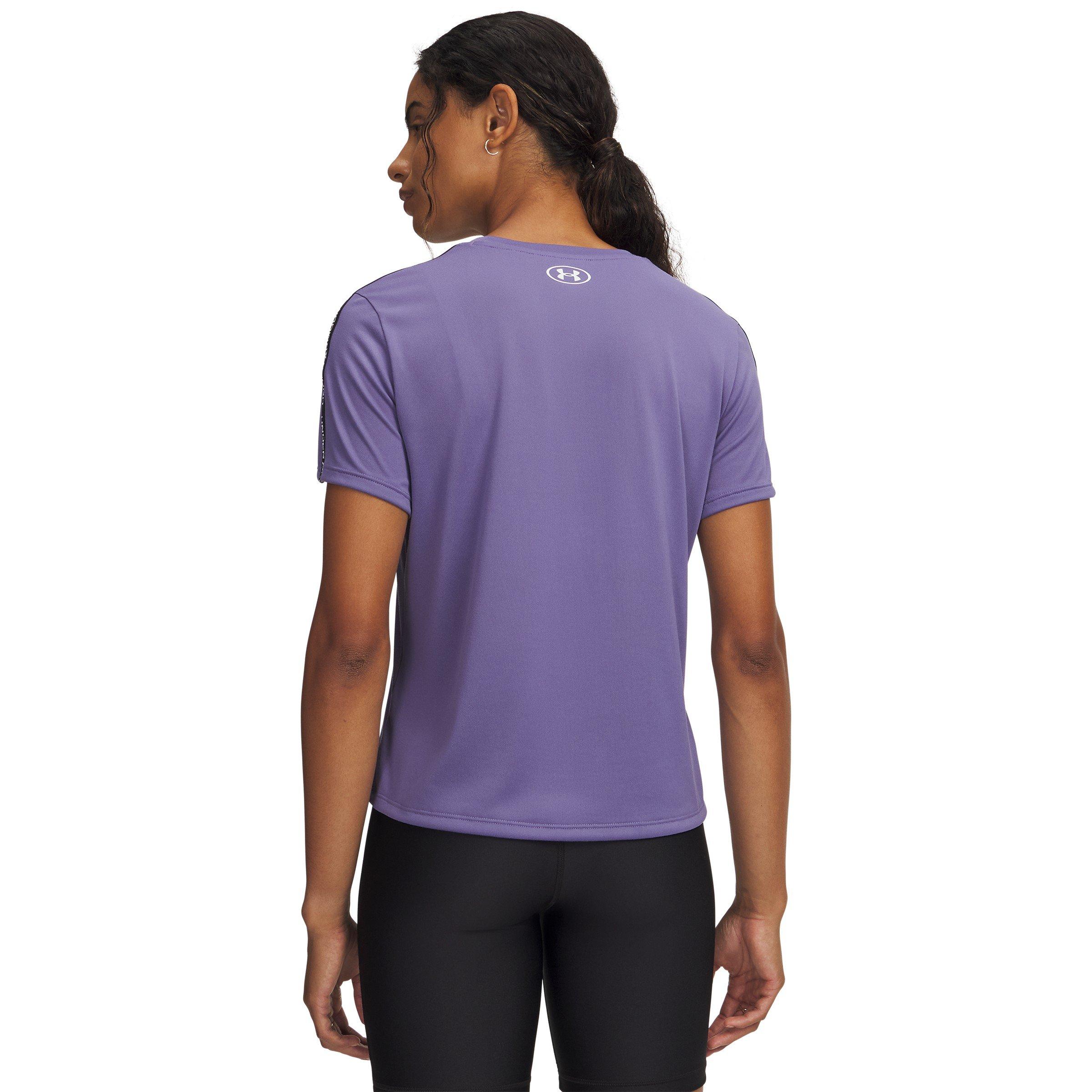 Morado - Under Armour - Women's Tech Taping Short-Sleeve Performance Gym Top - 2