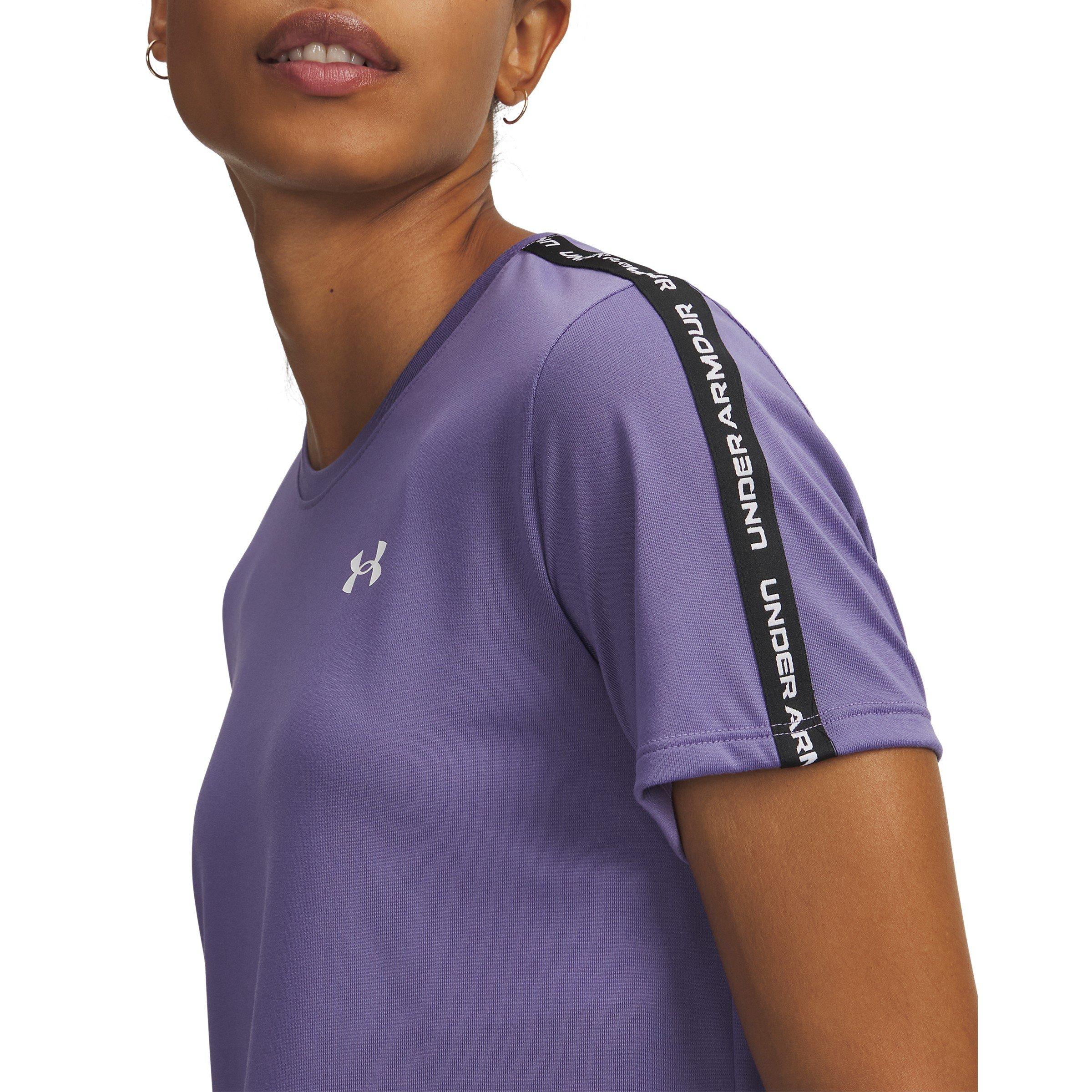 Morado - Under Armour - Women's Tech Taping Short-Sleeve Performance Gym Top - 3