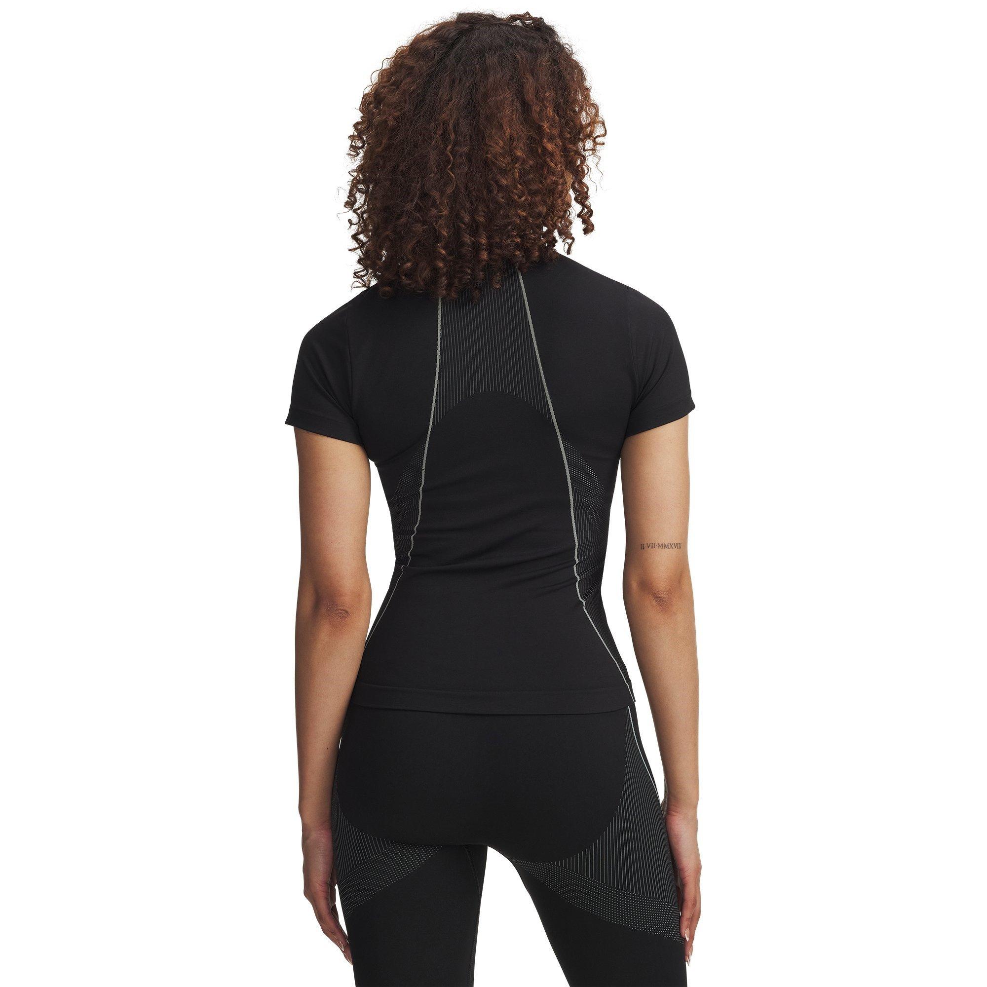Black/Steel - Under Armour - Vanish Seamless Short Sleeve Performance Gym Top - 2