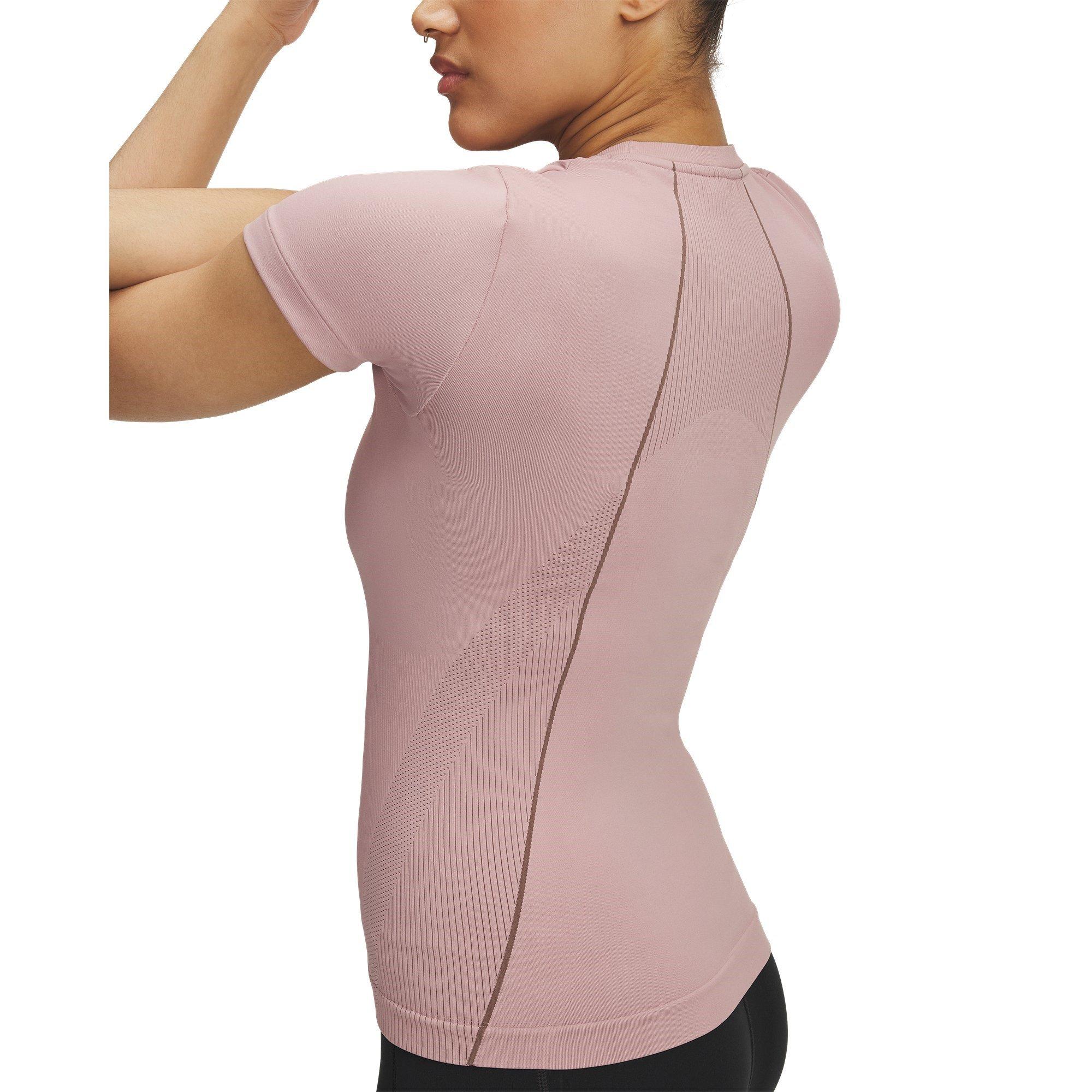 Pink/Taupe - Under Armour - Women's Vanish Seamless Short Sleeve Performance Gym Top - 3