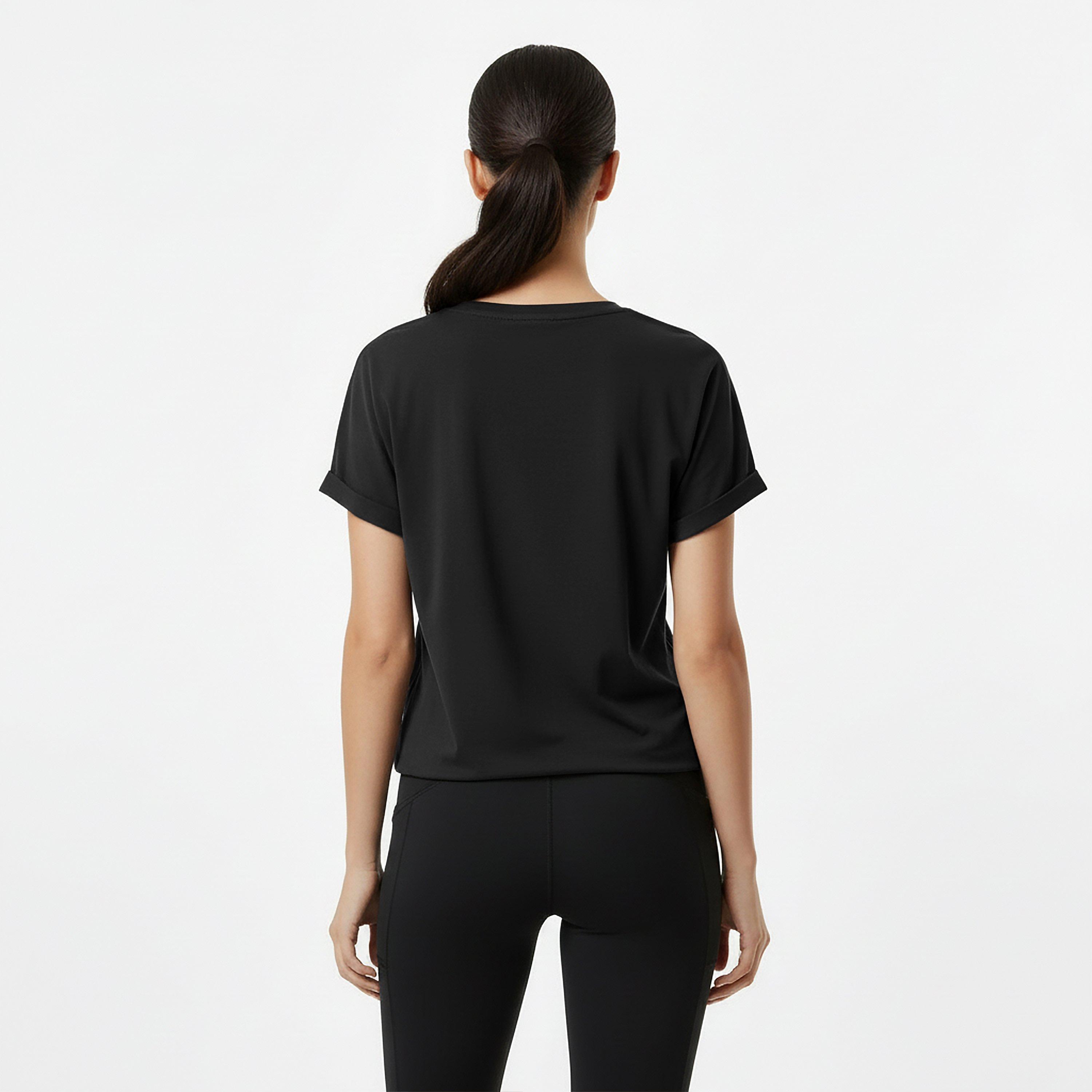 Schwarz - USA Pro - Short Sleeve Sports T-Shirt Womens - 4