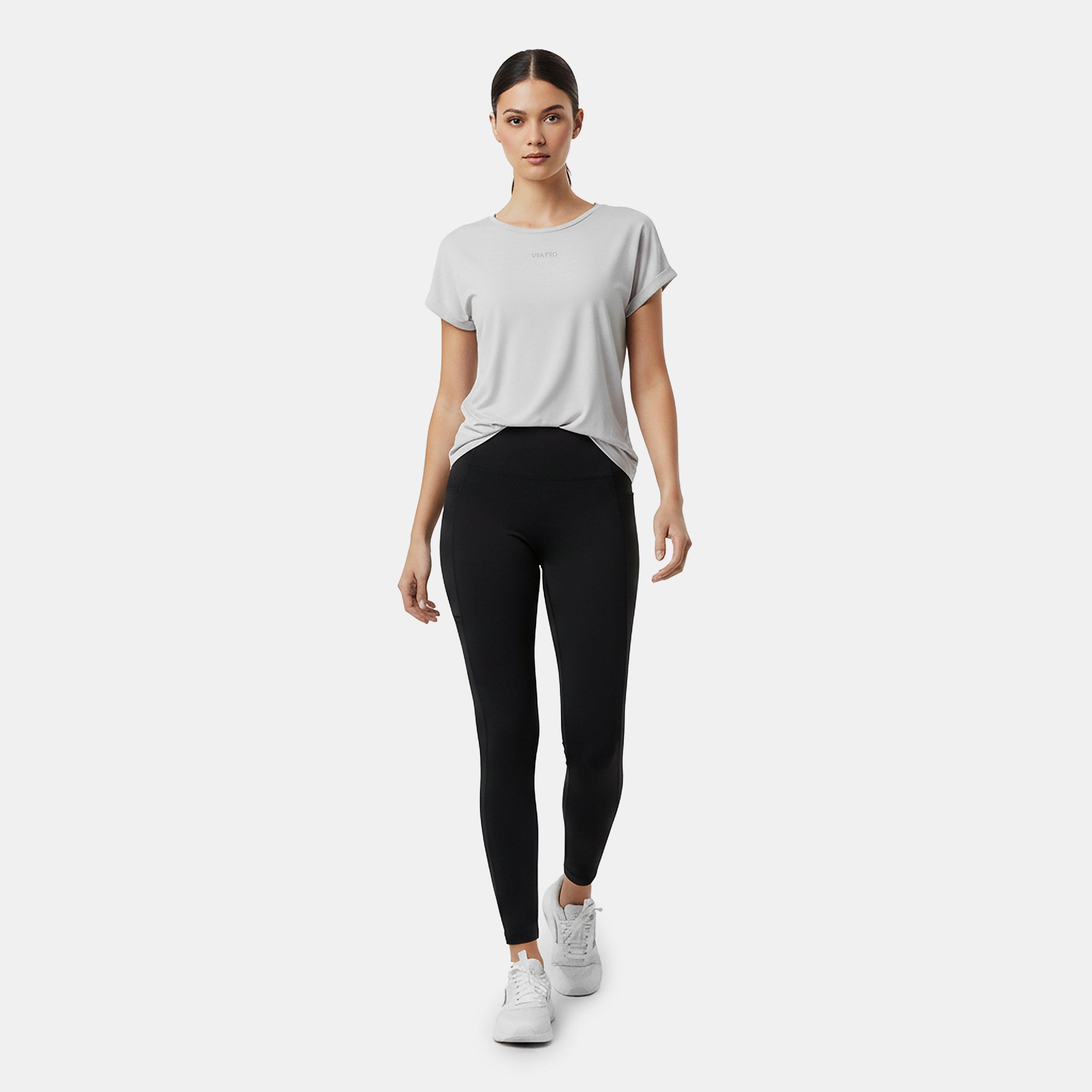 Grey Marl - USA Pro - Short Sleeve Sports T-Shirt Womens - 5