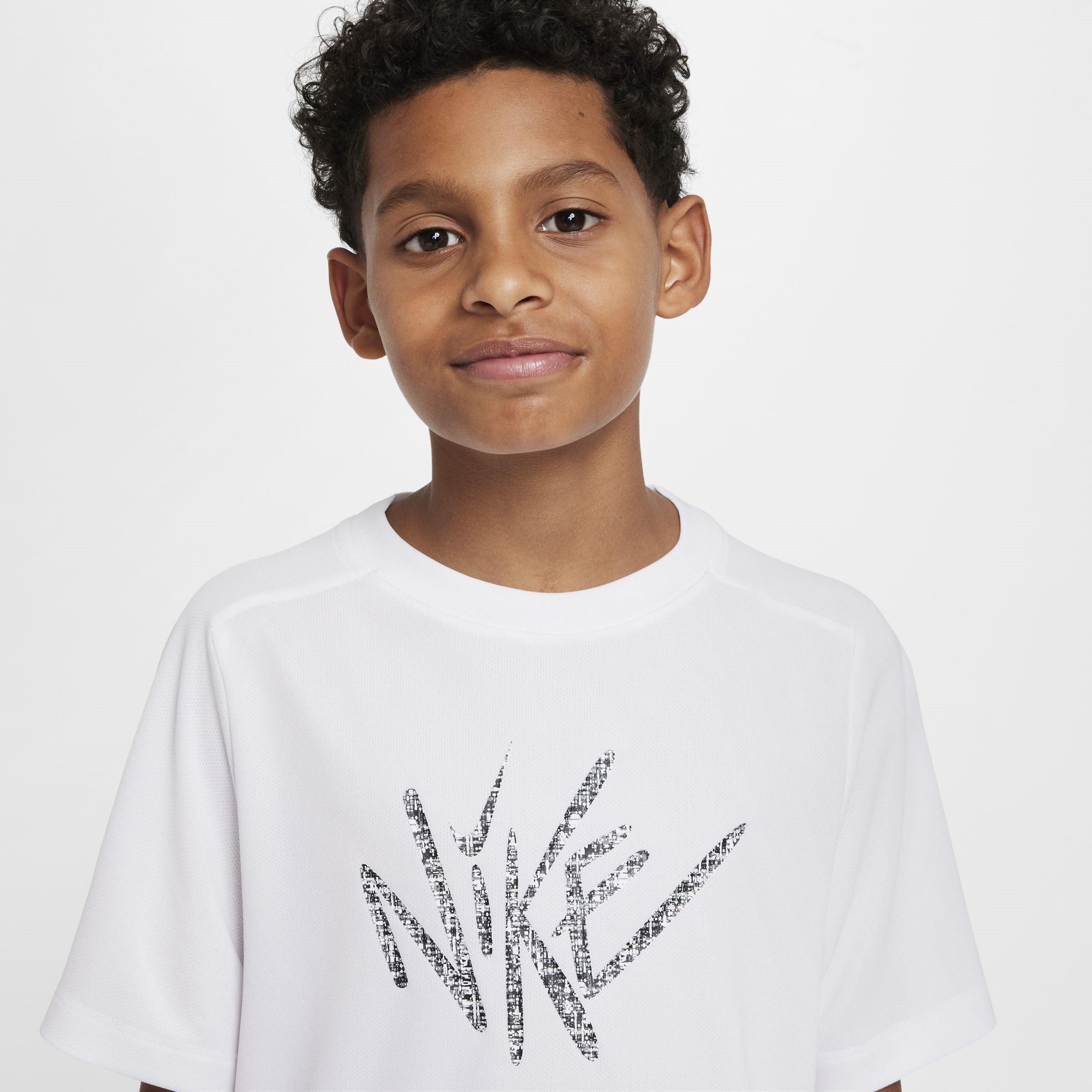 White - Nike - Dri-FIT Graphic Logo Short Sleeve Tee Juniors - 3