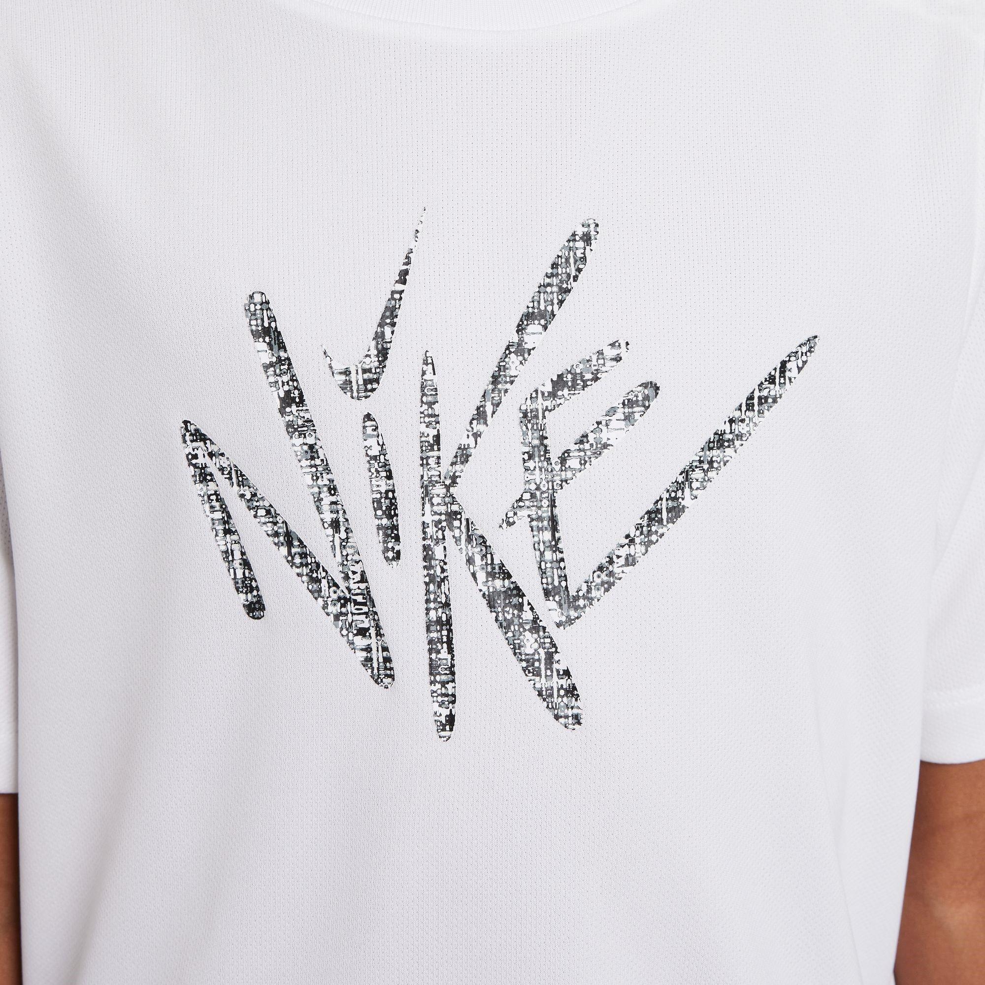 White - Nike - Dri-FIT Graphic Logo Short Sleeve Tee Juniors - 4