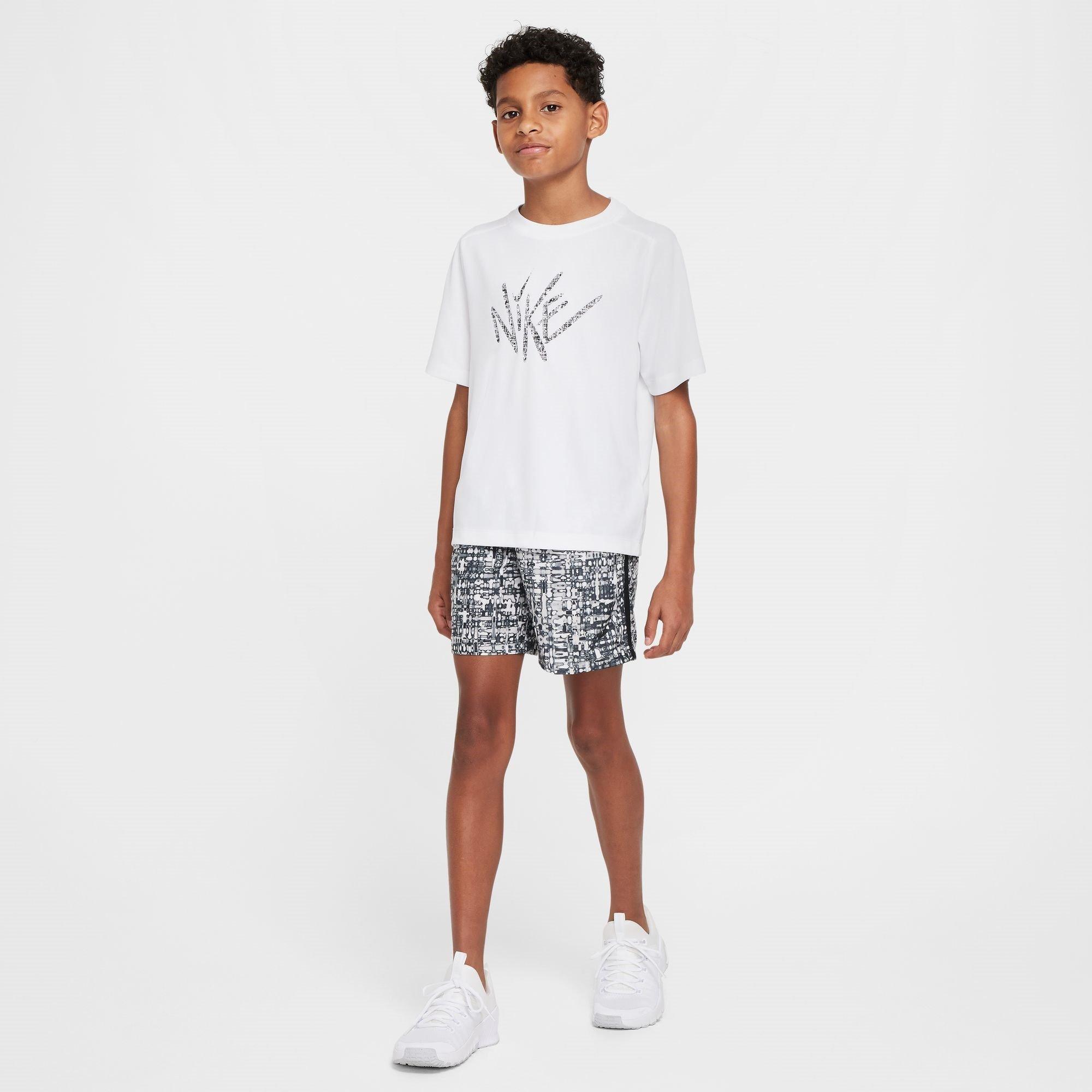 White - Nike - Dri-FIT Graphic Logo Short Sleeve Tee Juniors - 5