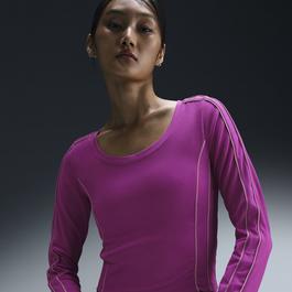 Nike One Fitted Womens Dri FIT Long Sleeve Cropped Top