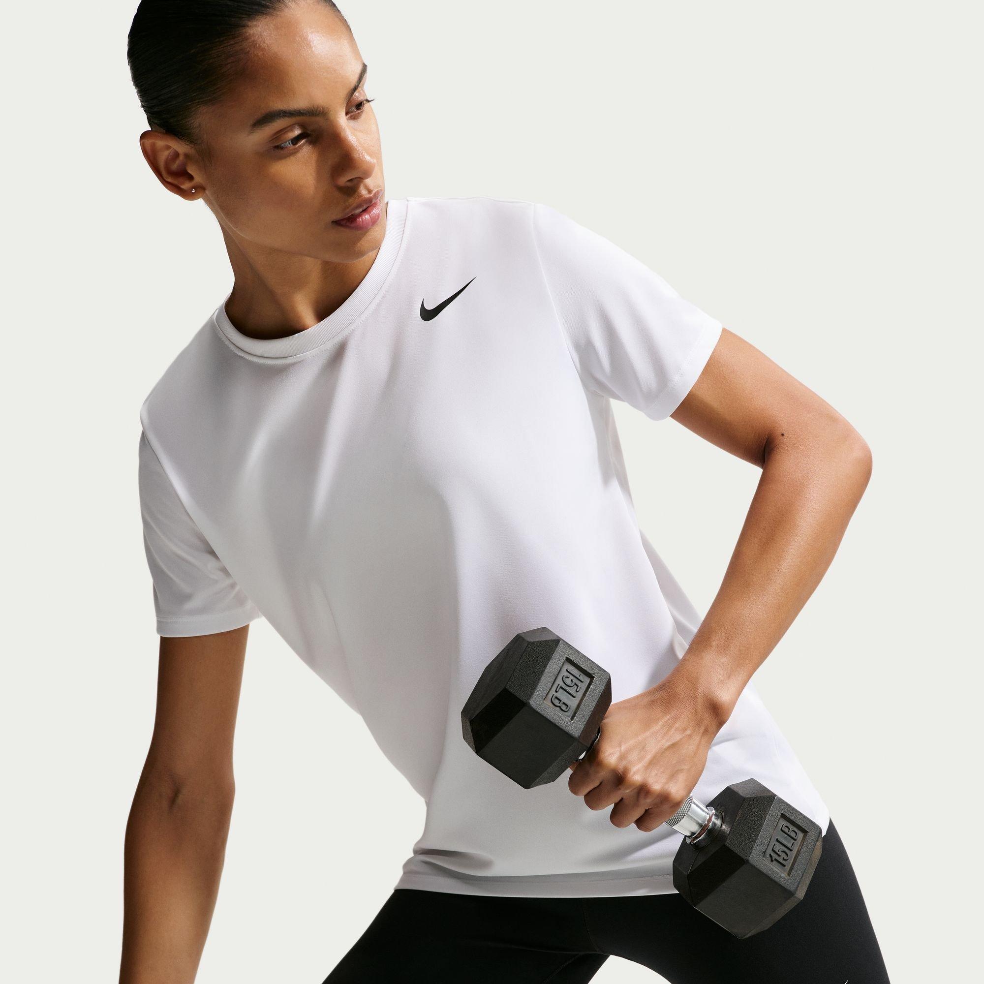 White/Black - Nike - Women's DF Relaxed Short Sleeve Performance Gym Top - 3