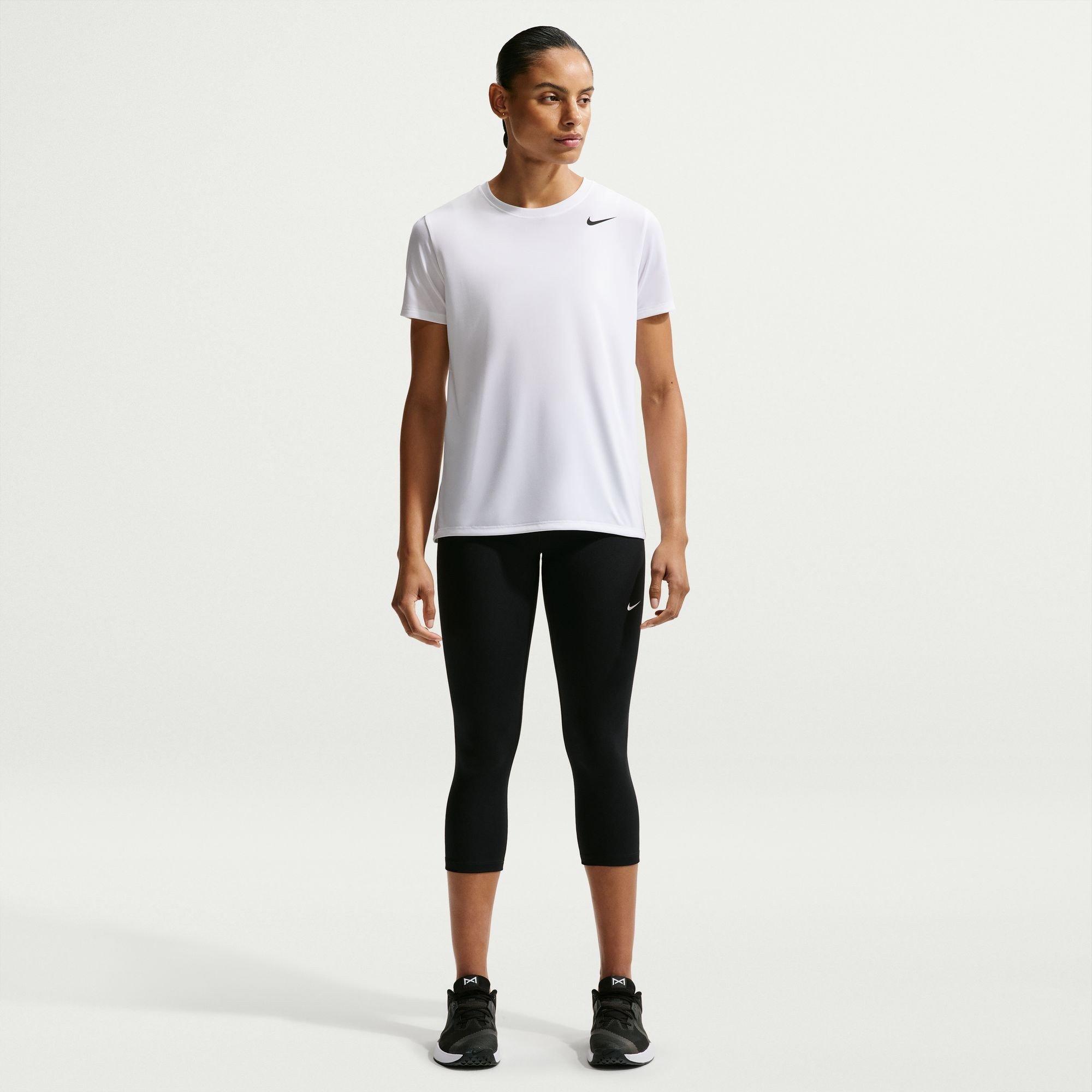 White/Black - Nike - Women's DF Relaxed Short Sleeve Performance Gym Top - 4