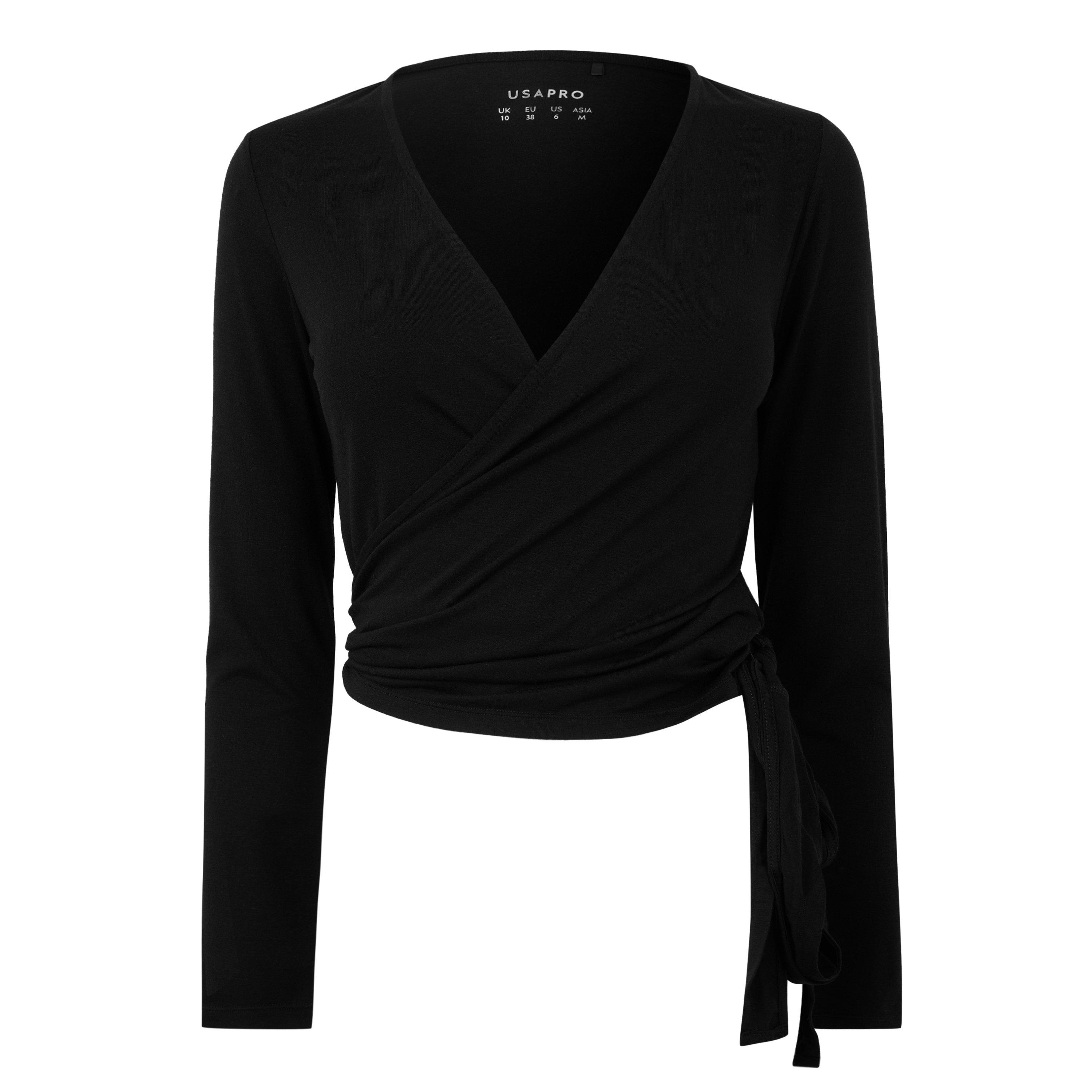 Negro - USA Pro - USA Ballet Wrap Top Ld64 - 1
