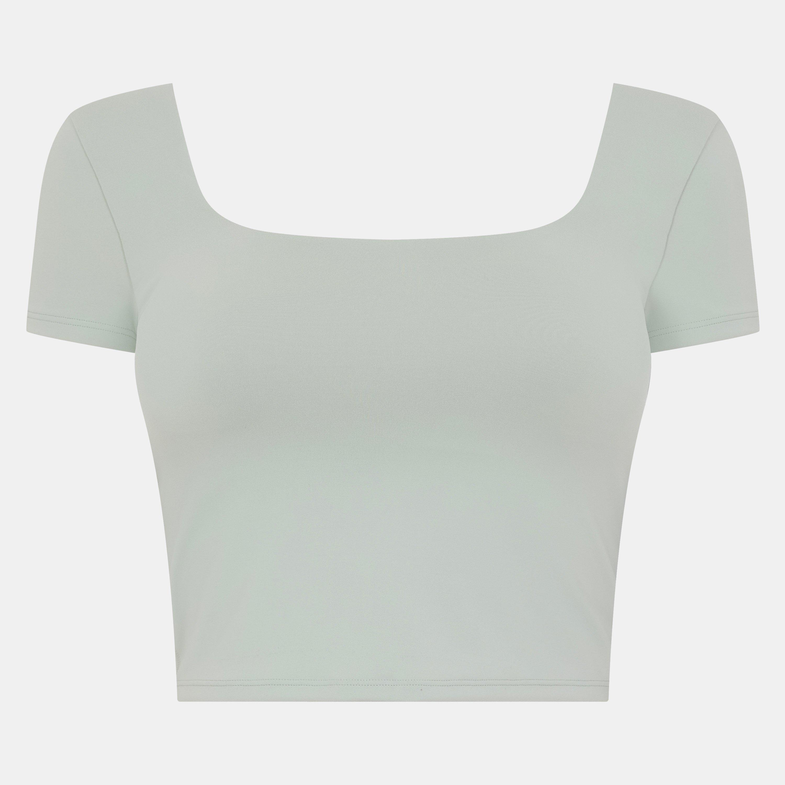 Fog Green - Lululemon - Women's WunderU Short-Sleeve Performance Gym Top - 1