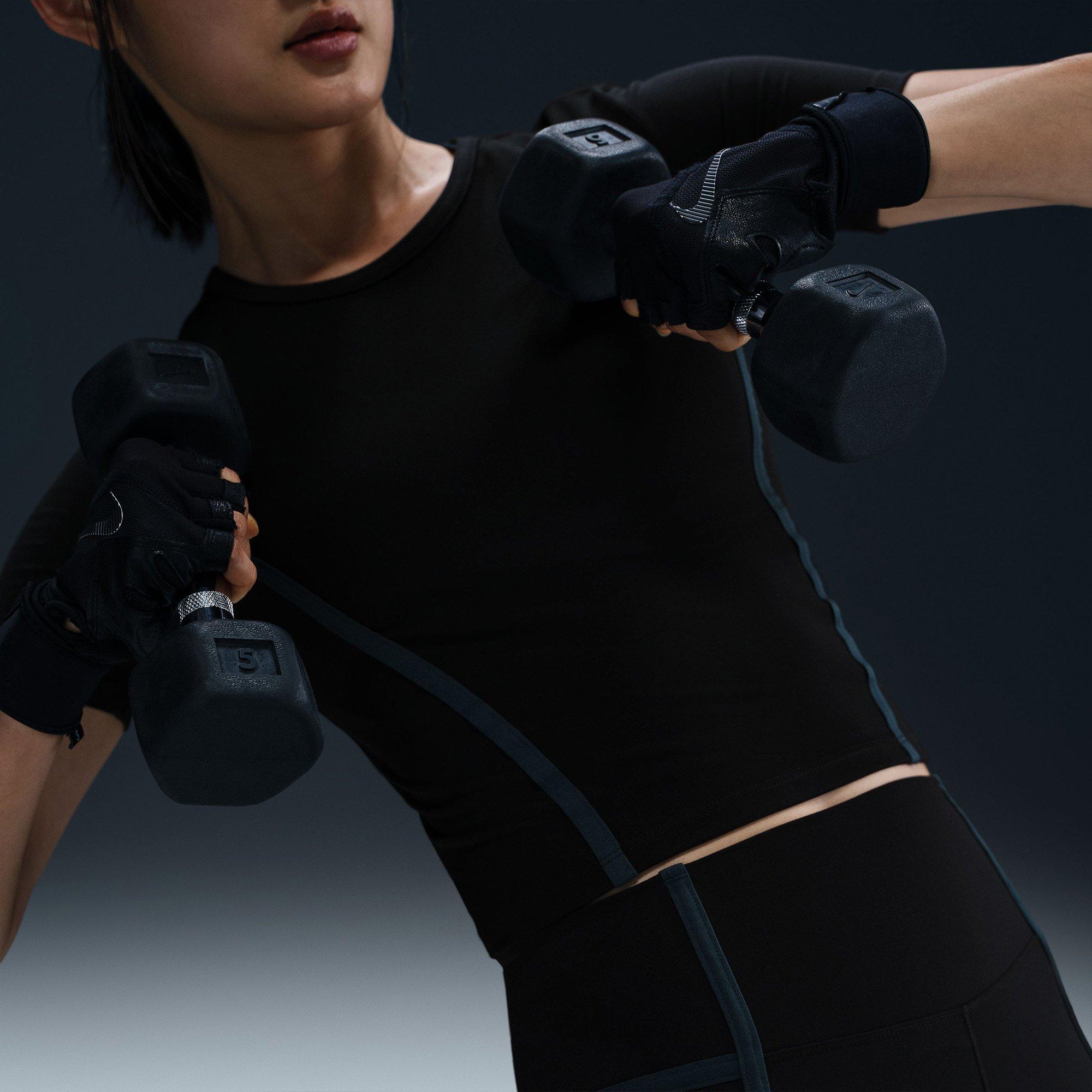 Blk/Dk.Red/Blk - Nike - One Fitted Womens Dri-FIT Short-Sleeve Performance Top - 3