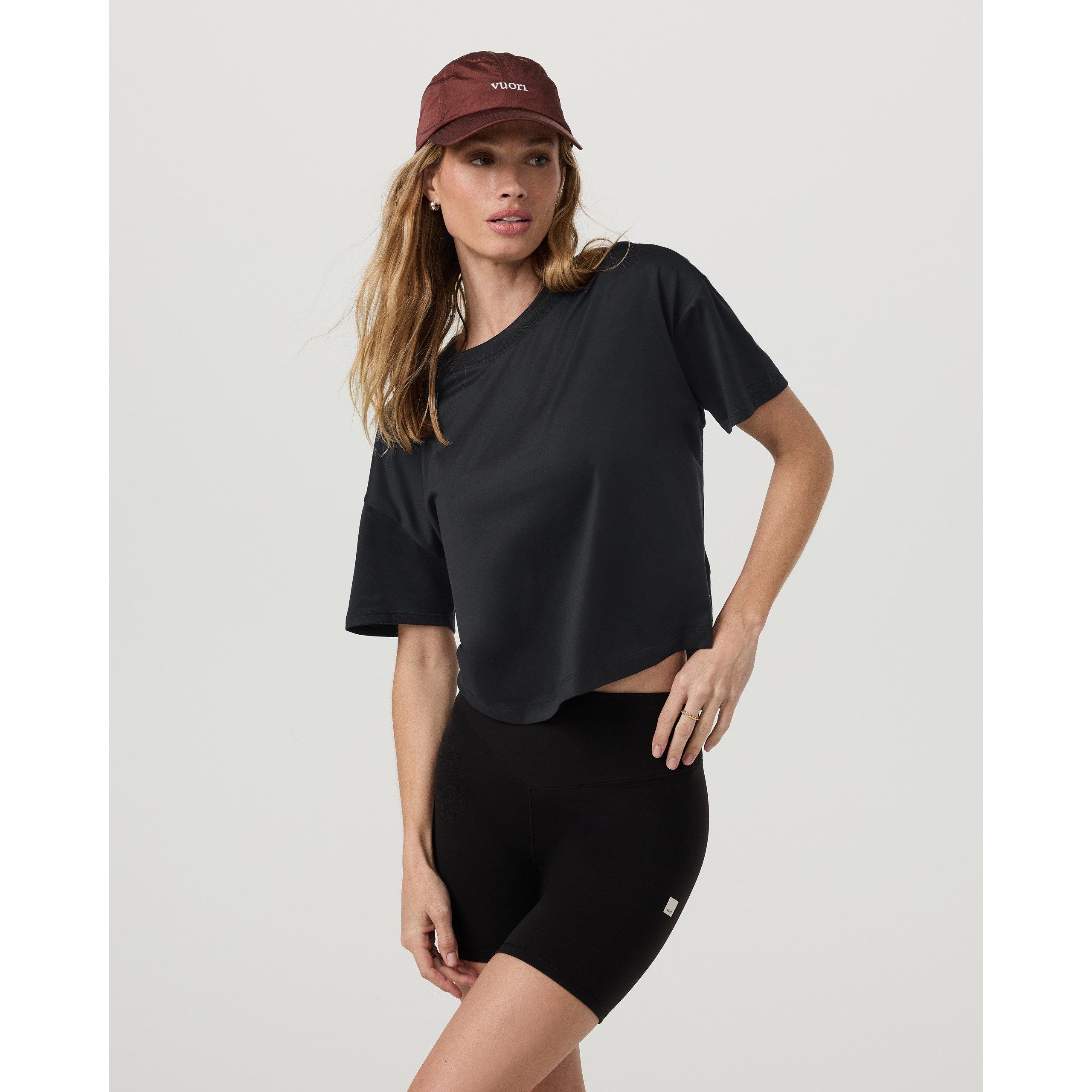 Black Heather - Vuori - Women's Energy Short Sleeve Performance Gym Top - 3