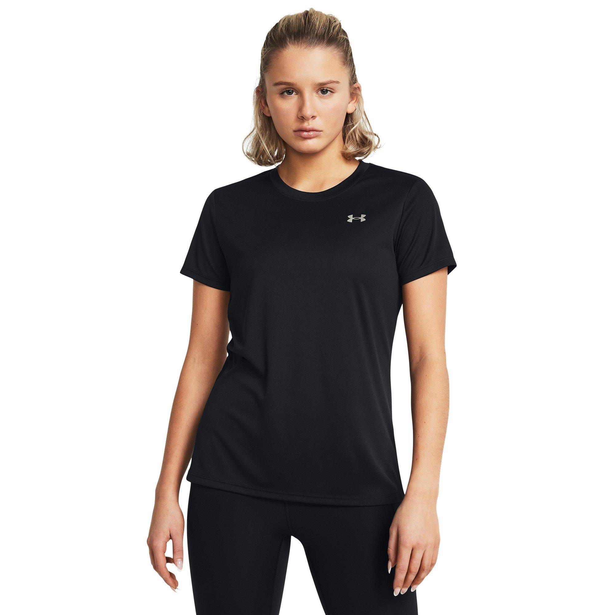 Black/Met.Silv - Under Armour - Women's Velcty Solid Short Sleeve Performance Gym Top - 2