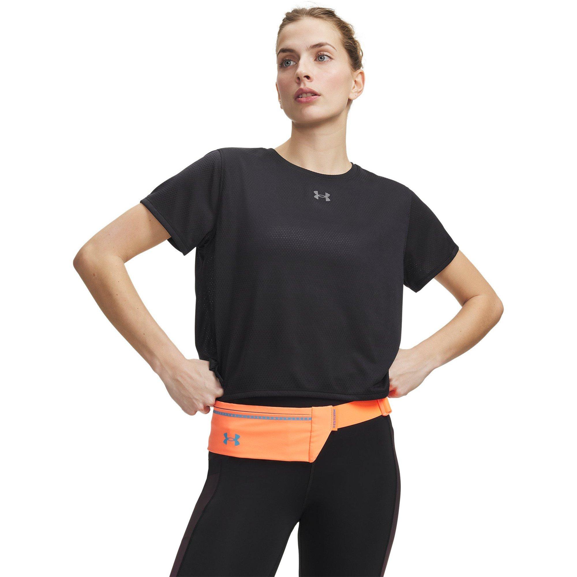Under Armour Women's Velociti Short Sleeve Performance Gym Top - Black/Reflect - 16 (XL)