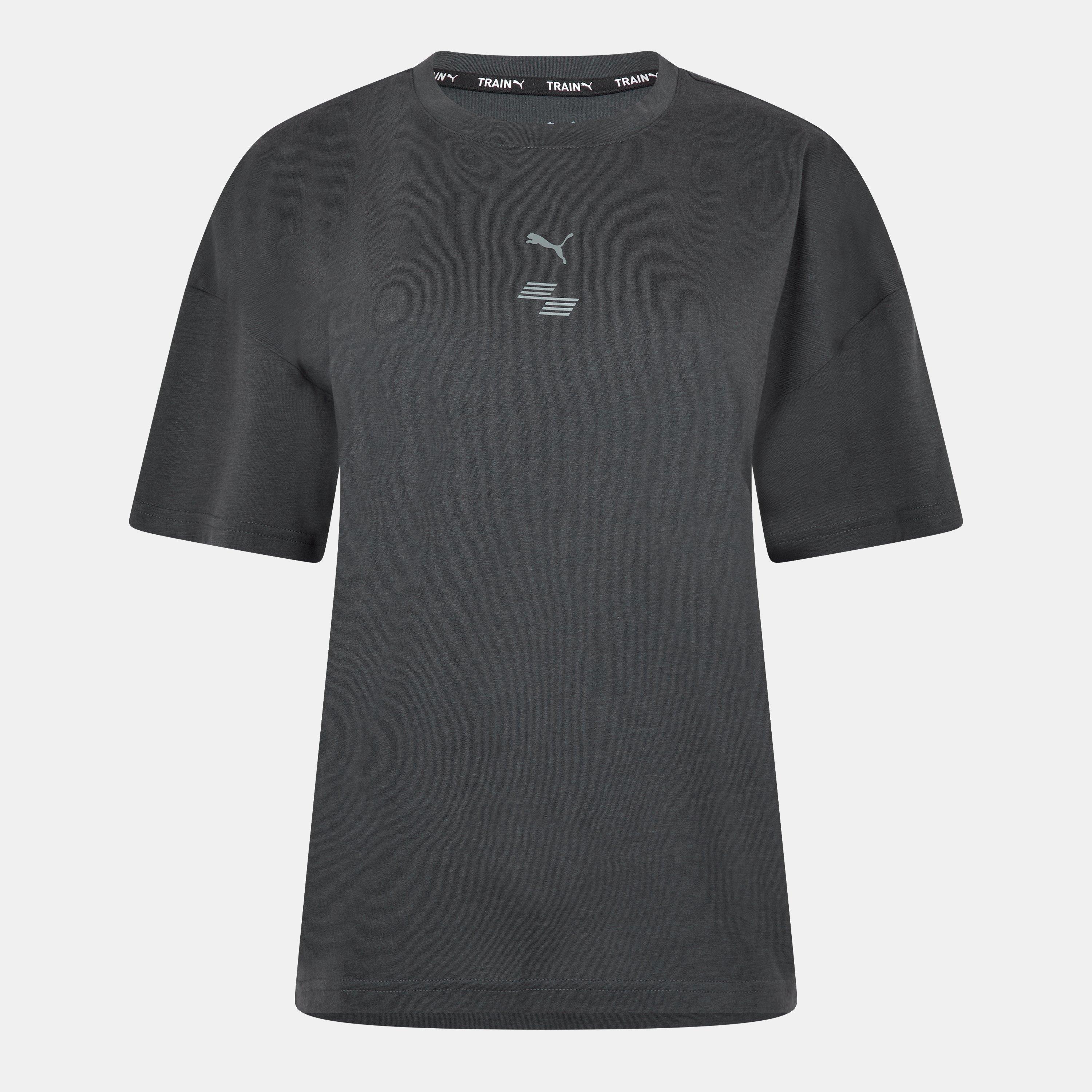 Puma Women's Hyrox Short-Sleeve Performance Gym Top - Dark Grey - 10 (S)