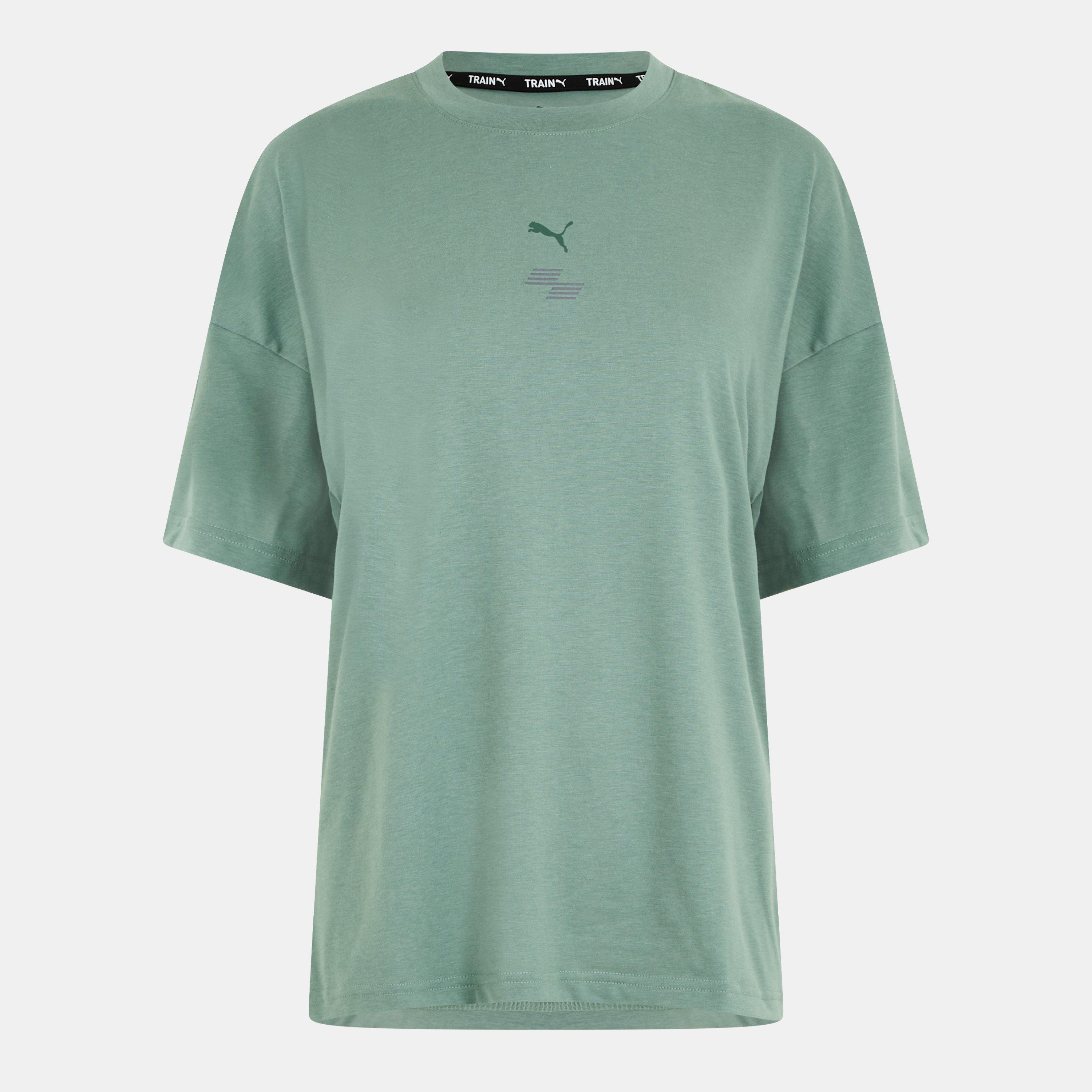 Puma Women's Hyrox Short-Sleeve Performance Gym Top - Eucalyptus - 8 (XS)