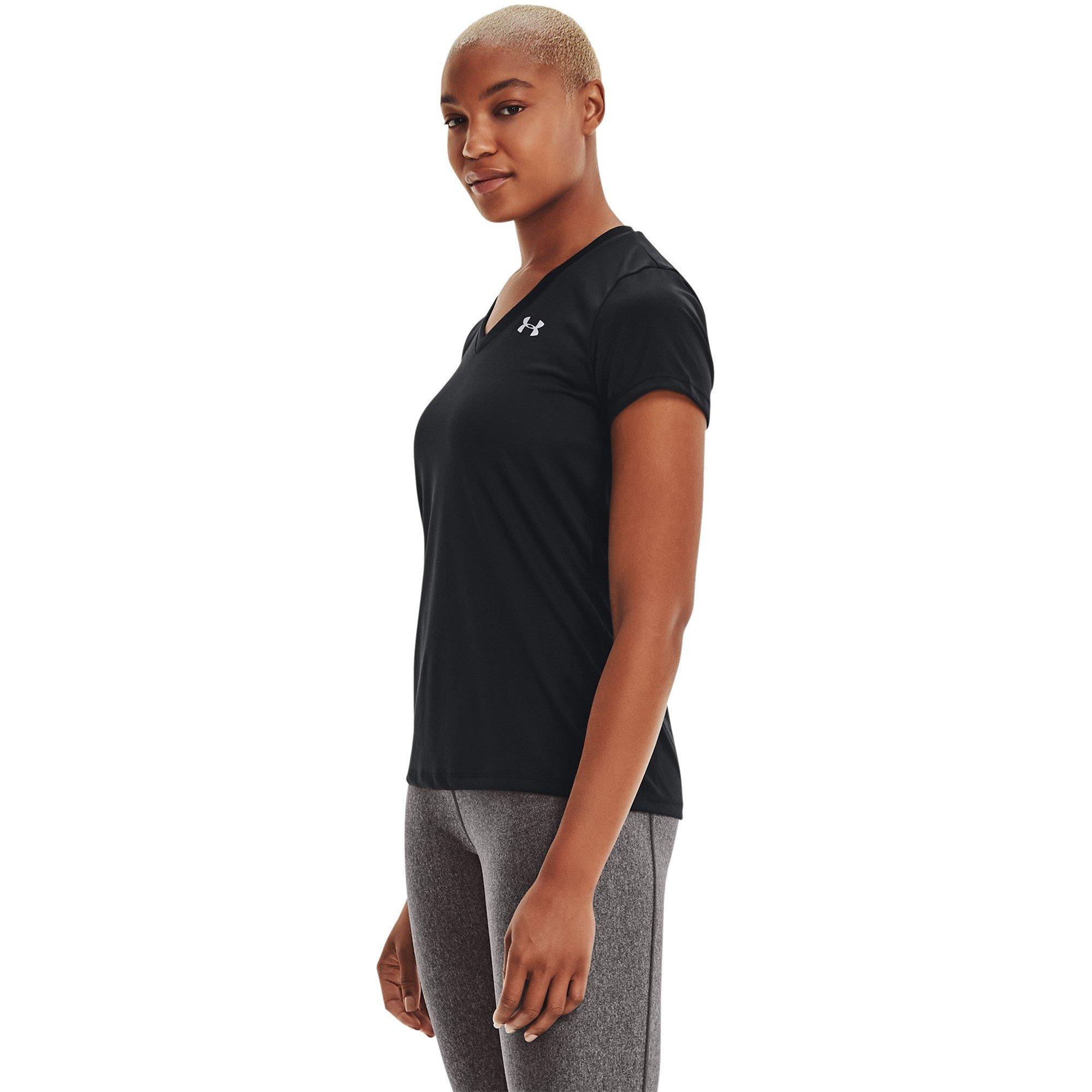 Schwarz - Under Armour - Tech™ V-Neck Short Sleeve Womens - 3