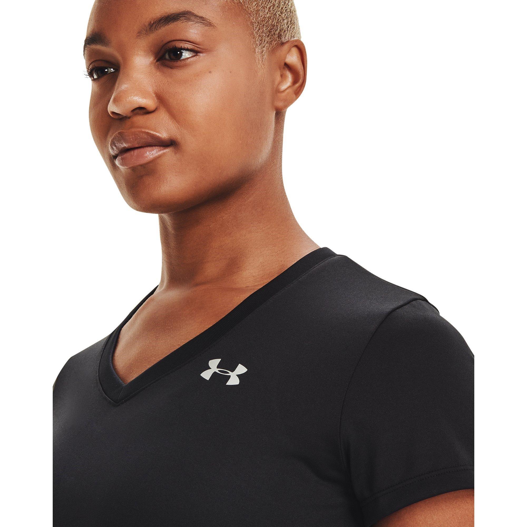 Schwarz - Under Armour - Tech™ V-Neck Short Sleeve Womens - 5