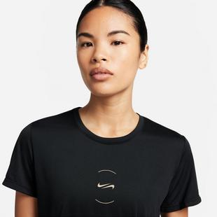 Black/Khaki - Nike - Dri FIT One Womens Performance T Shirt - 3