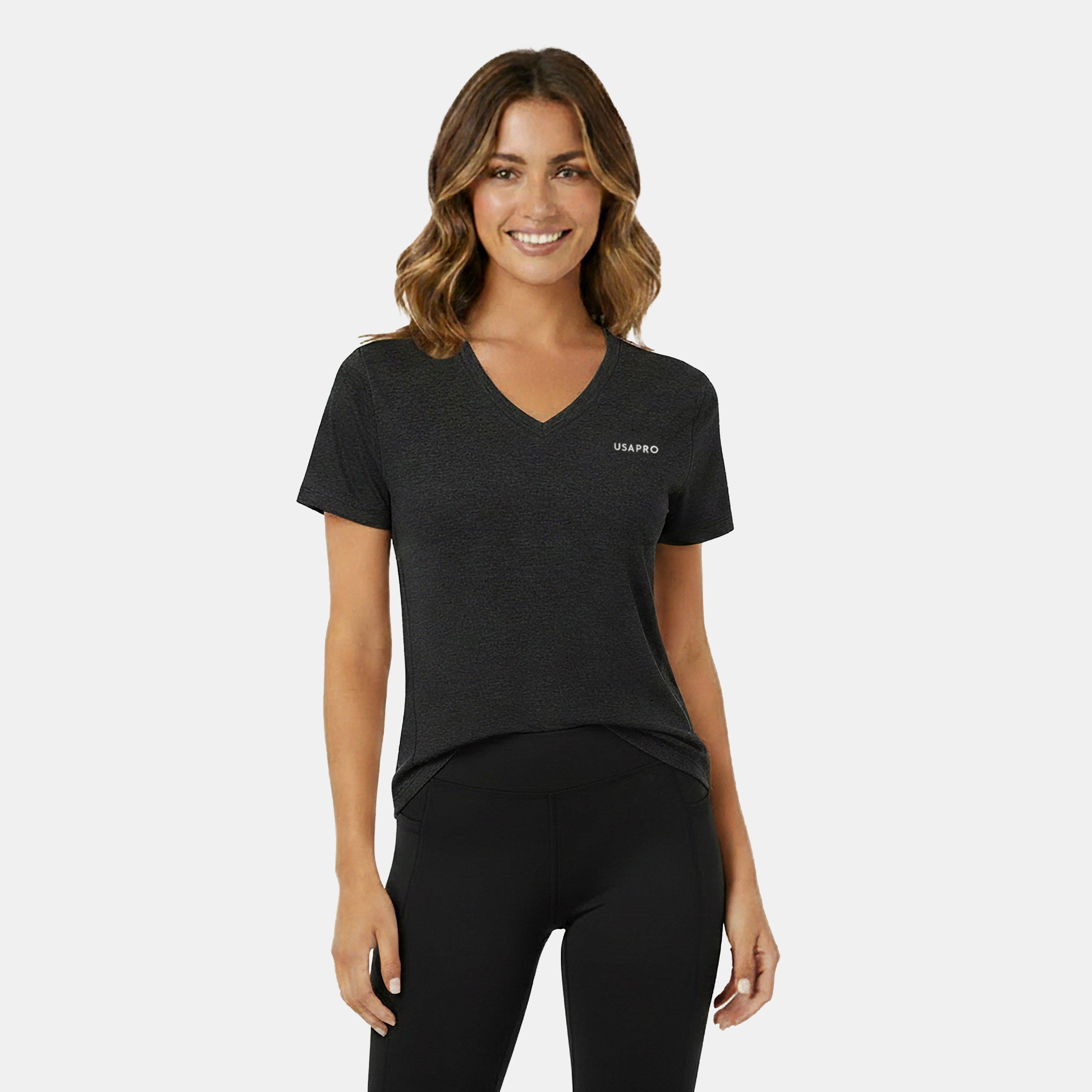 Black - USA Pro - Pro Tech V Tee Ladies - 3