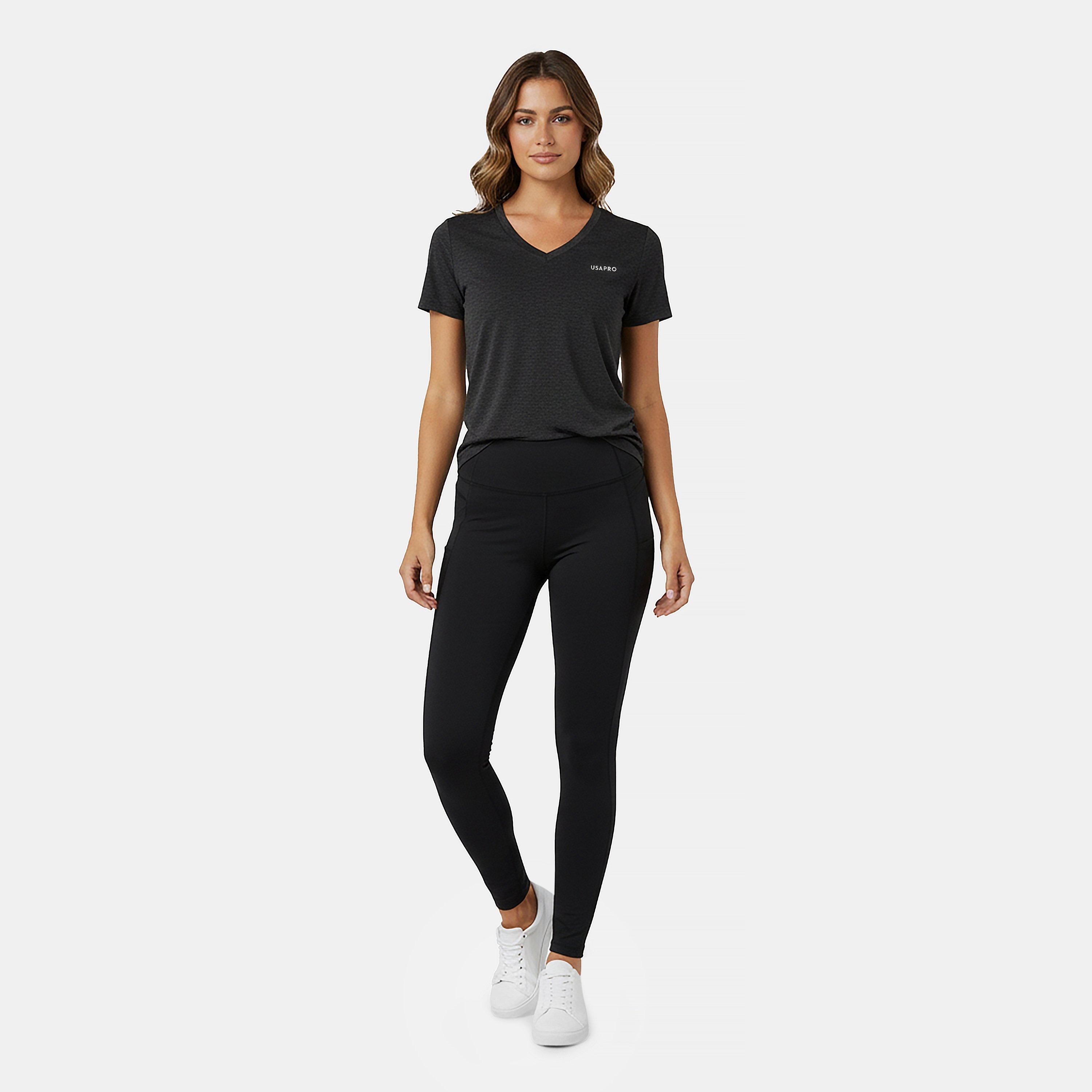 Black - USA Pro - Pro Tech V Tee Ladies - 5