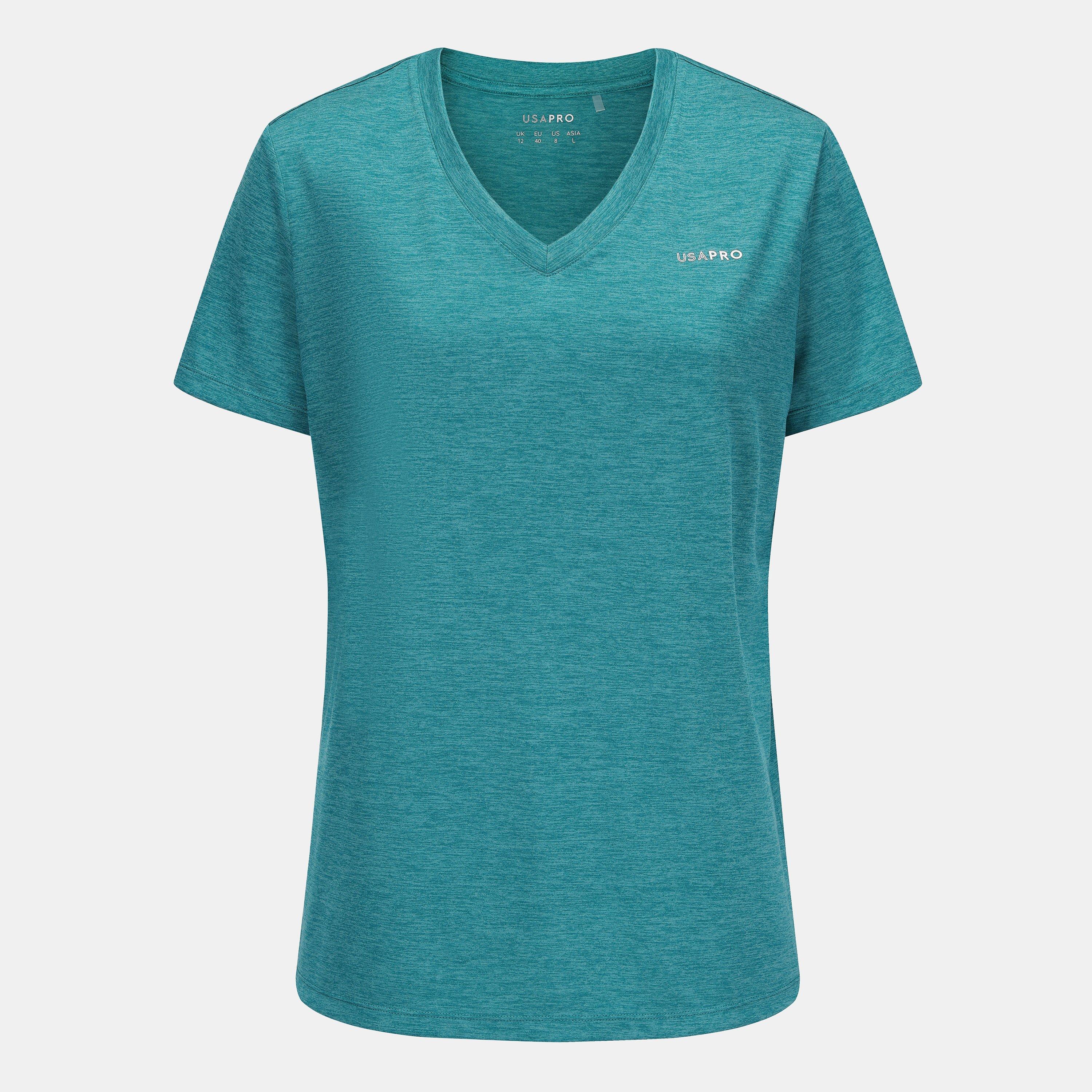 Usa Pro Women's The Tech V-Neck Tee - Teal - 14 (42)