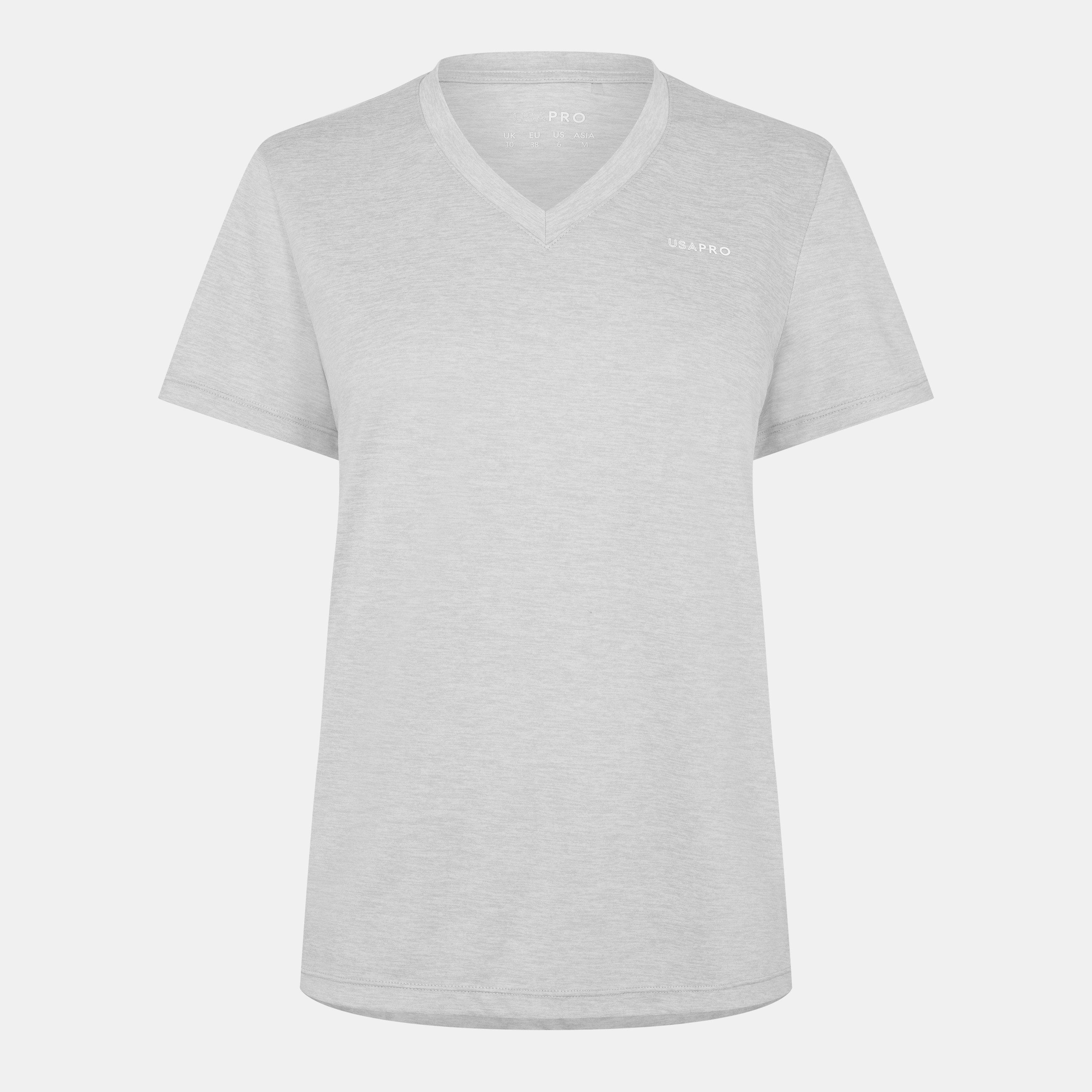 Usa Pro Women's The Tech V-Neck Tee - Sage - 14 (42)