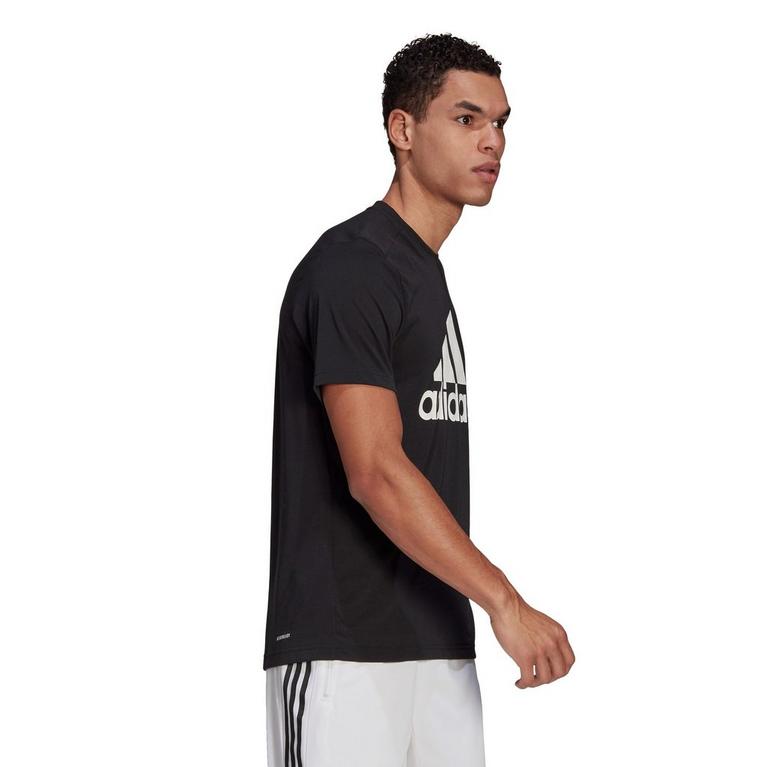 adidas | FeelReady Logo Mens Performance T Shirt | Short Sleeve ...