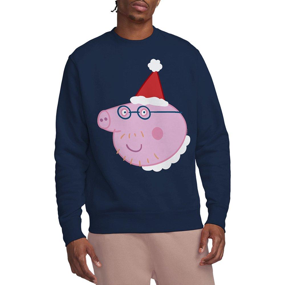 Navy - Hasbro - Peppa Pig Daddy Pig Santa Hat Sweatshirt Navy - 1