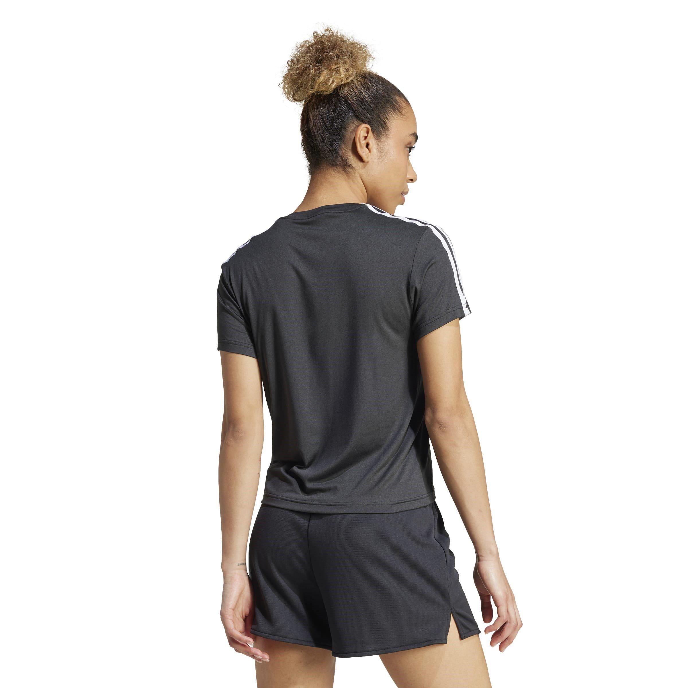 Negro - adidas - Essentials 3-Stripes T-Shirt Womens - 3