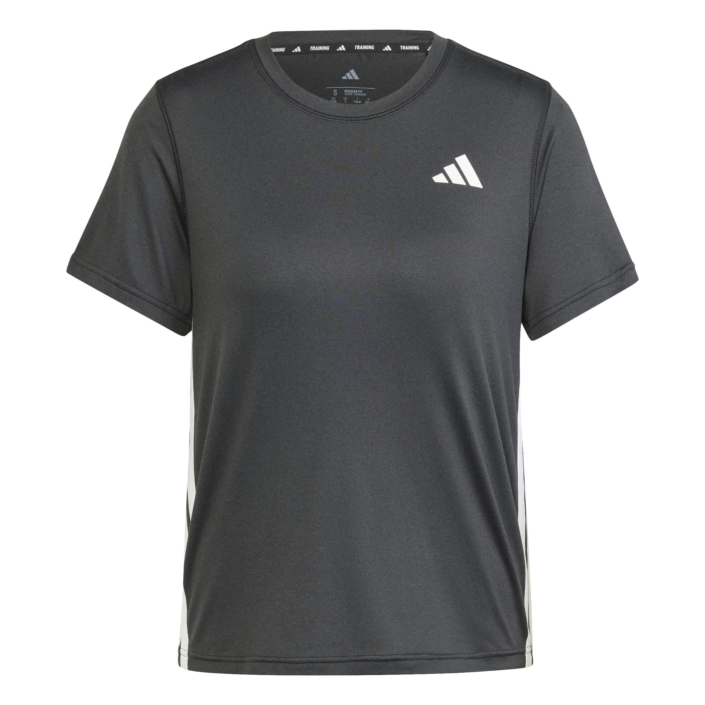 Black/White - adidas - Women's Crew Short-Sleeve Performance Gym Top - 1