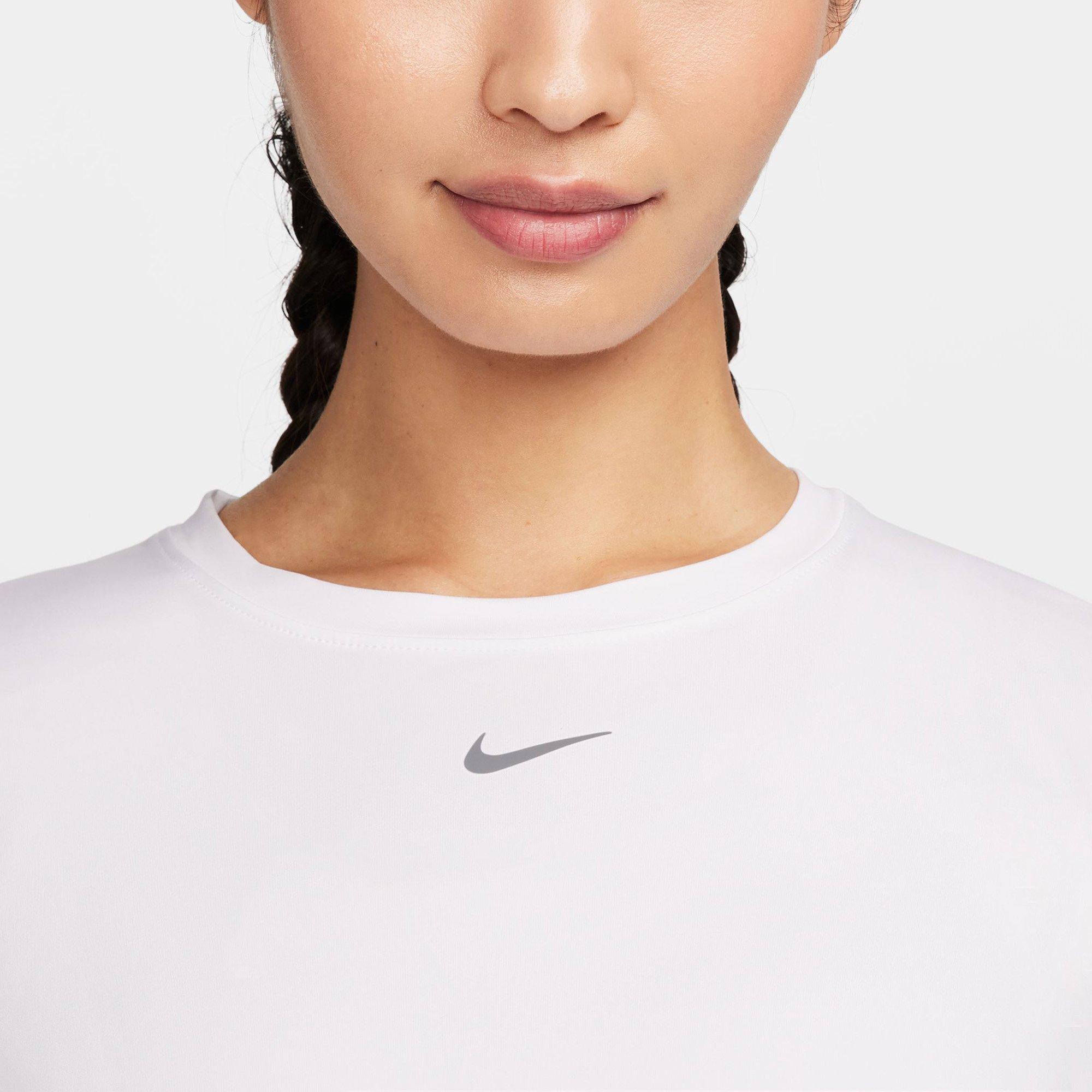White/Black - Nike - Nike One Classic Womens Long Sleeve Performance T Shirt - 3