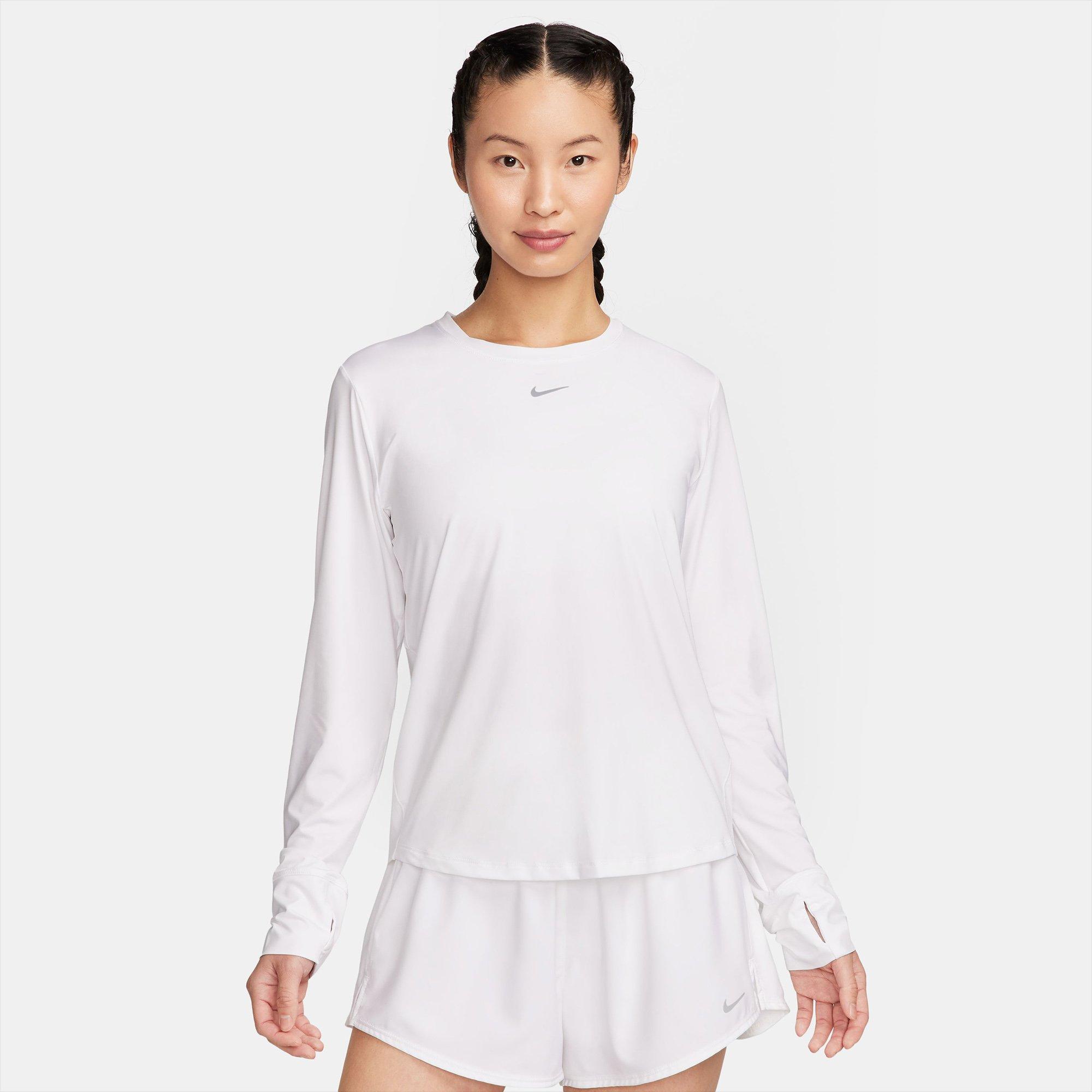 White/Black - Nike - Nike One Classic Womens Long Sleeve Performance T Shirt - 8