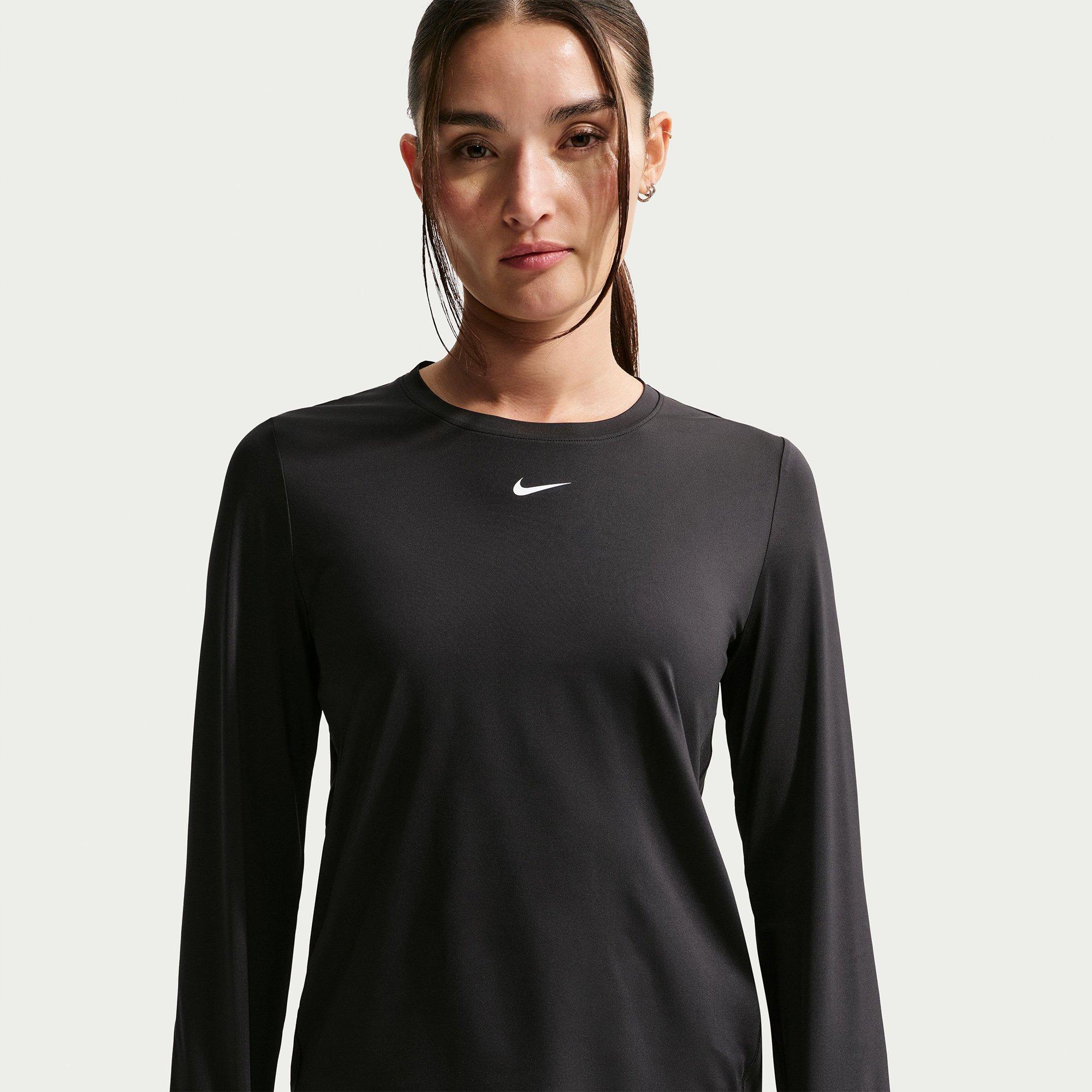Black/White - Nike - One Classic Womens Long Sleeve Performance T Shirt - 3
