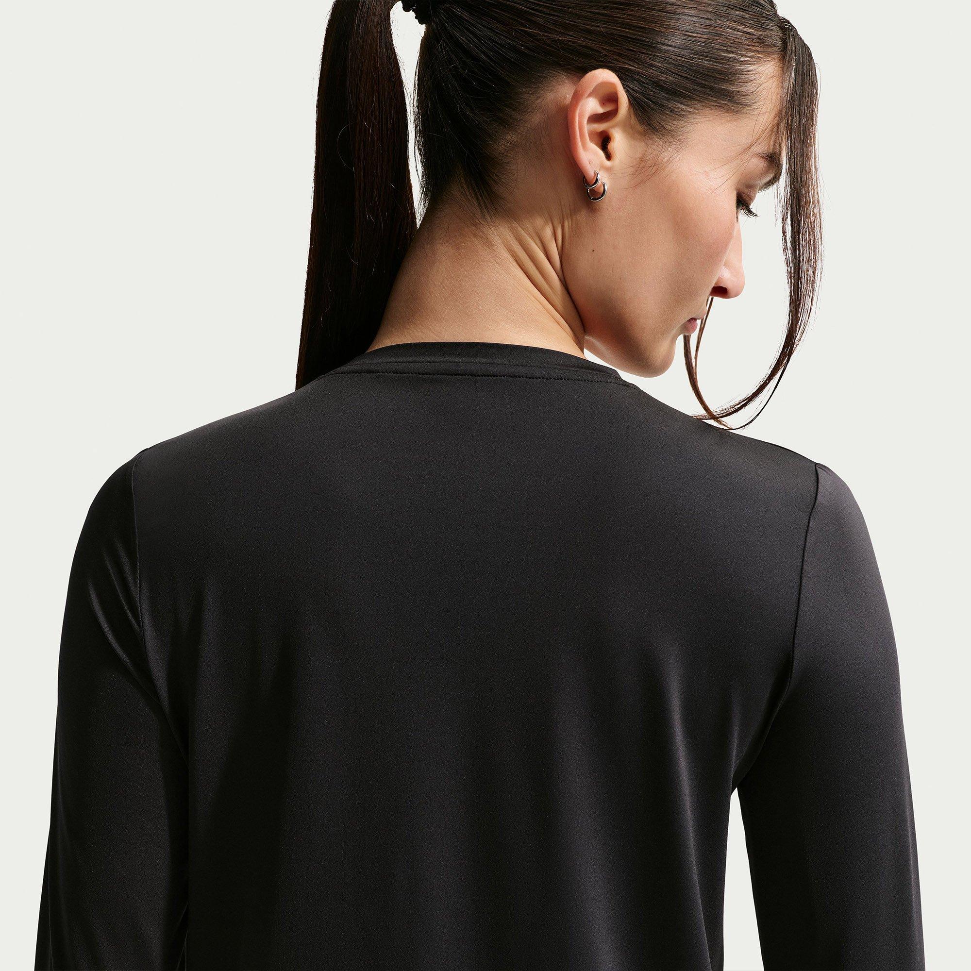 Black/White - Nike - One Classic Womens Long Sleeve Performance T Shirt - 4