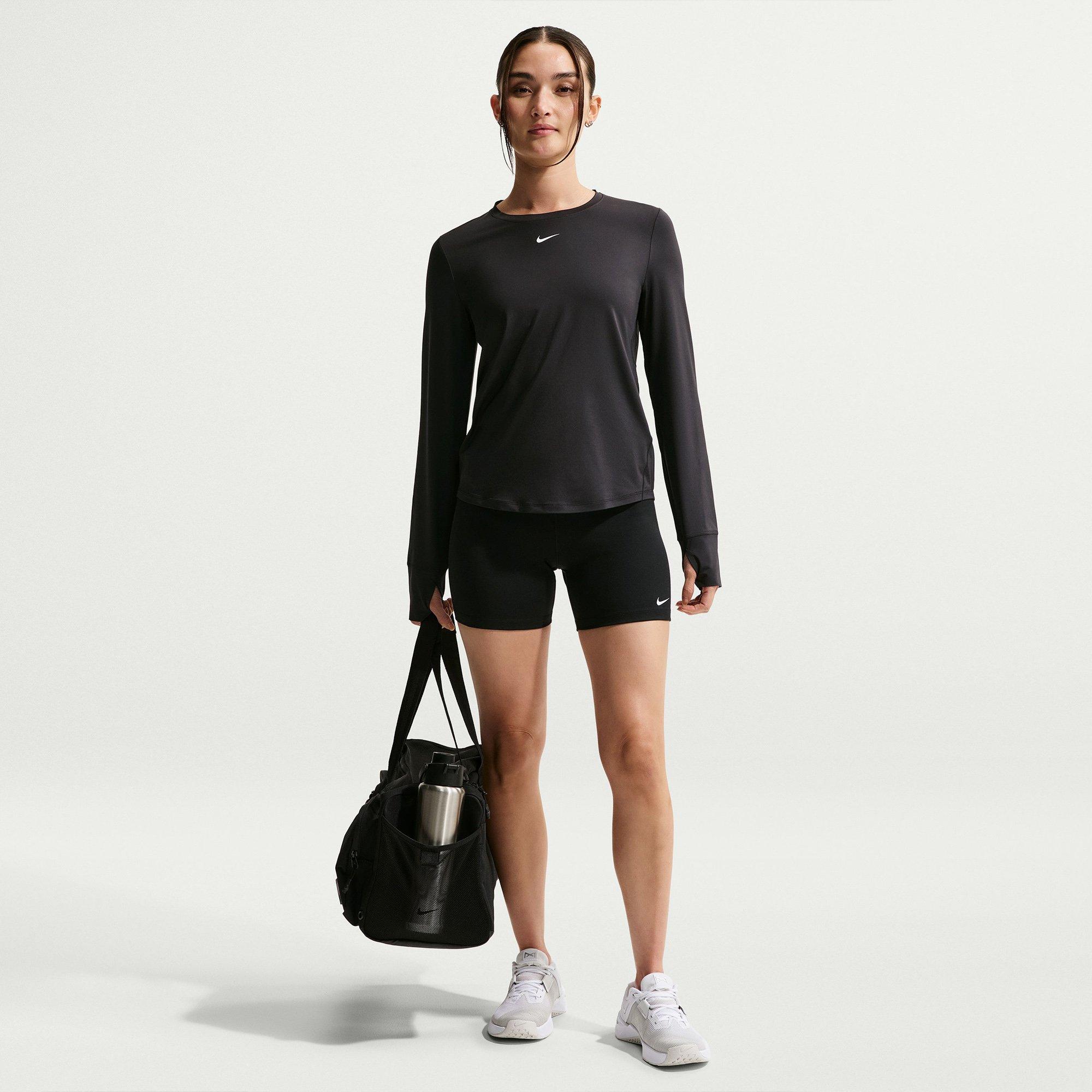 Black/White - Nike - One Classic Womens Long Sleeve Performance T Shirt - 5