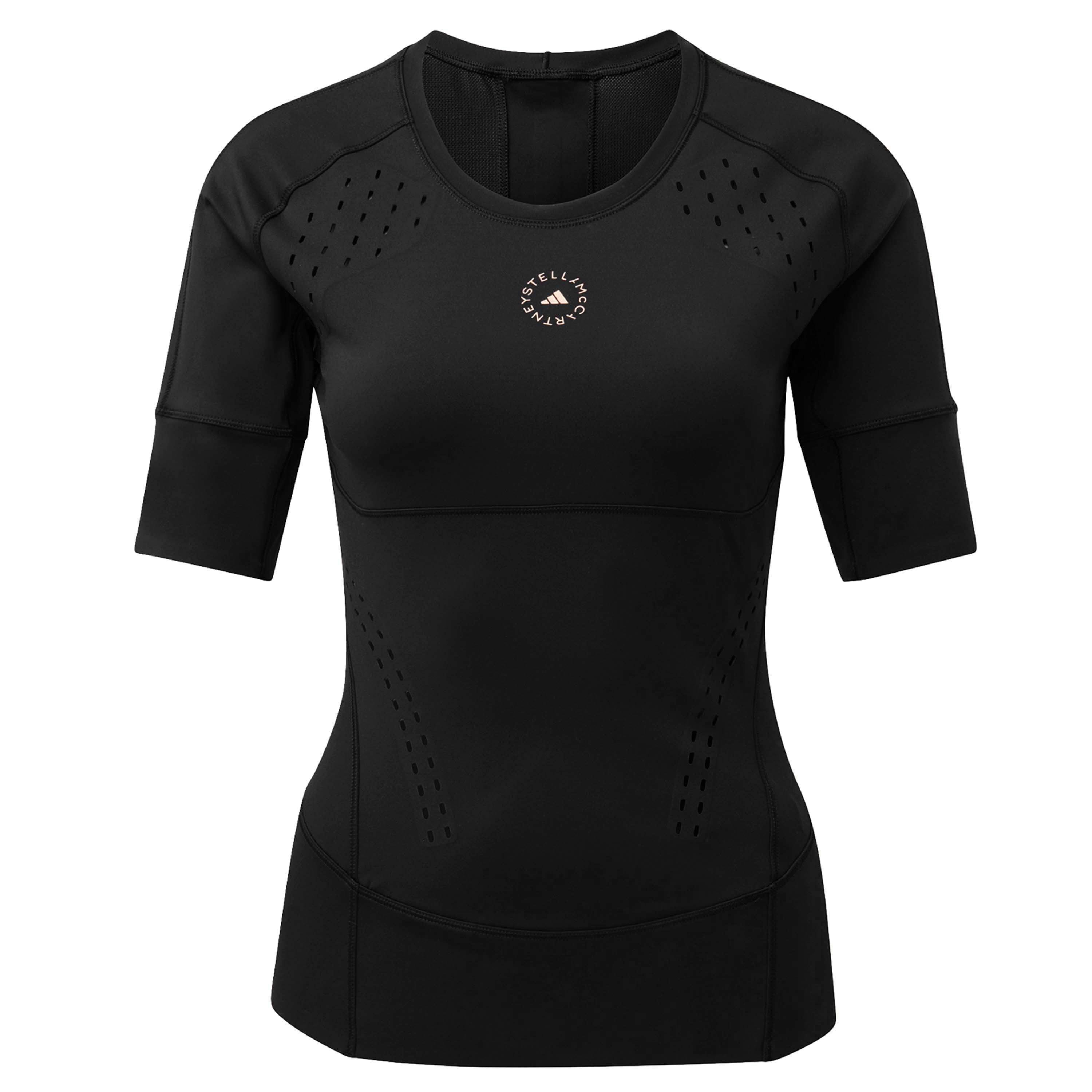 Black - adidas by Stella McCartney - Women's True Purpose Short-Sleeve Performance Gym Top - 5