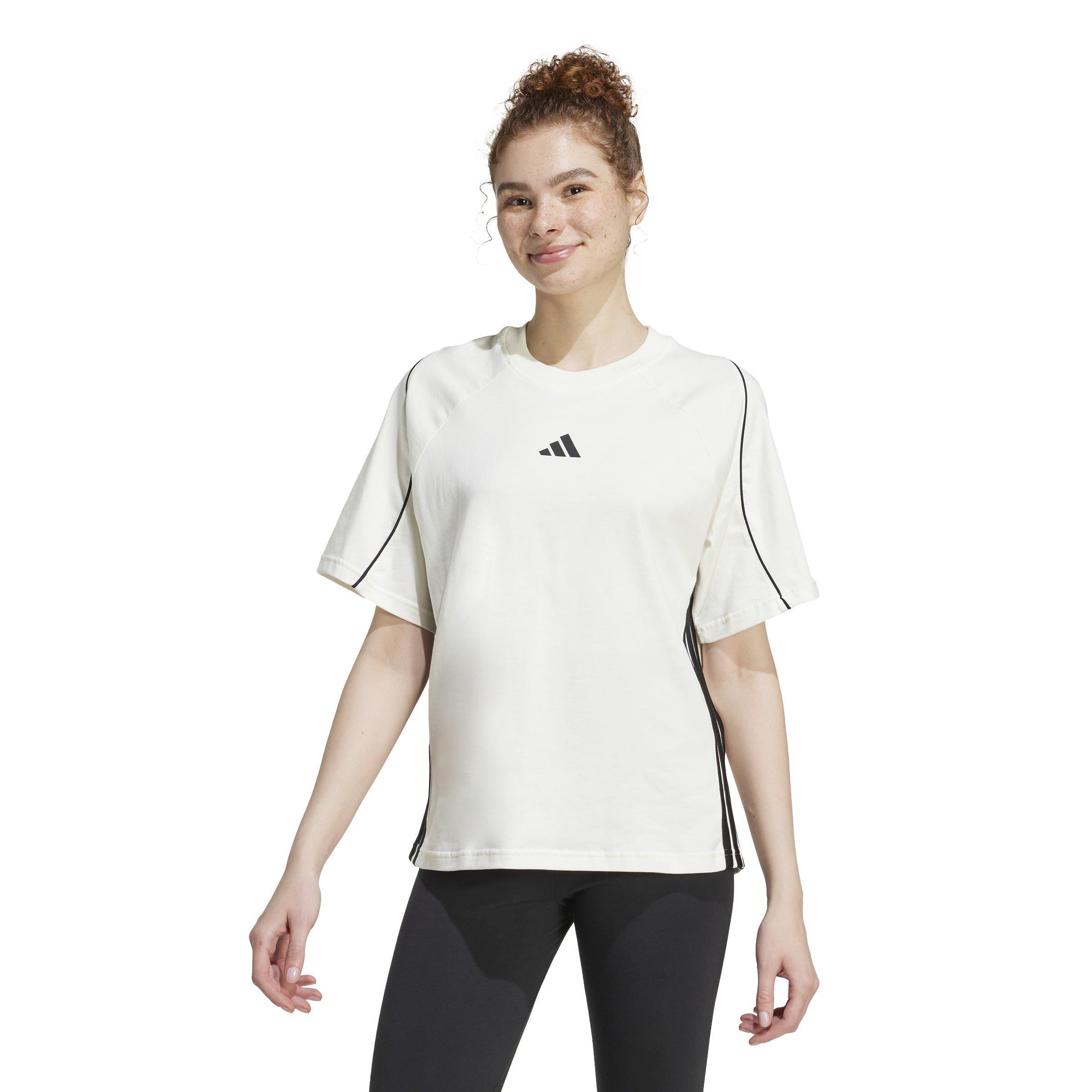 White/Black - adidas - Stadium 3-Stripes T-Shirt Womens - 2