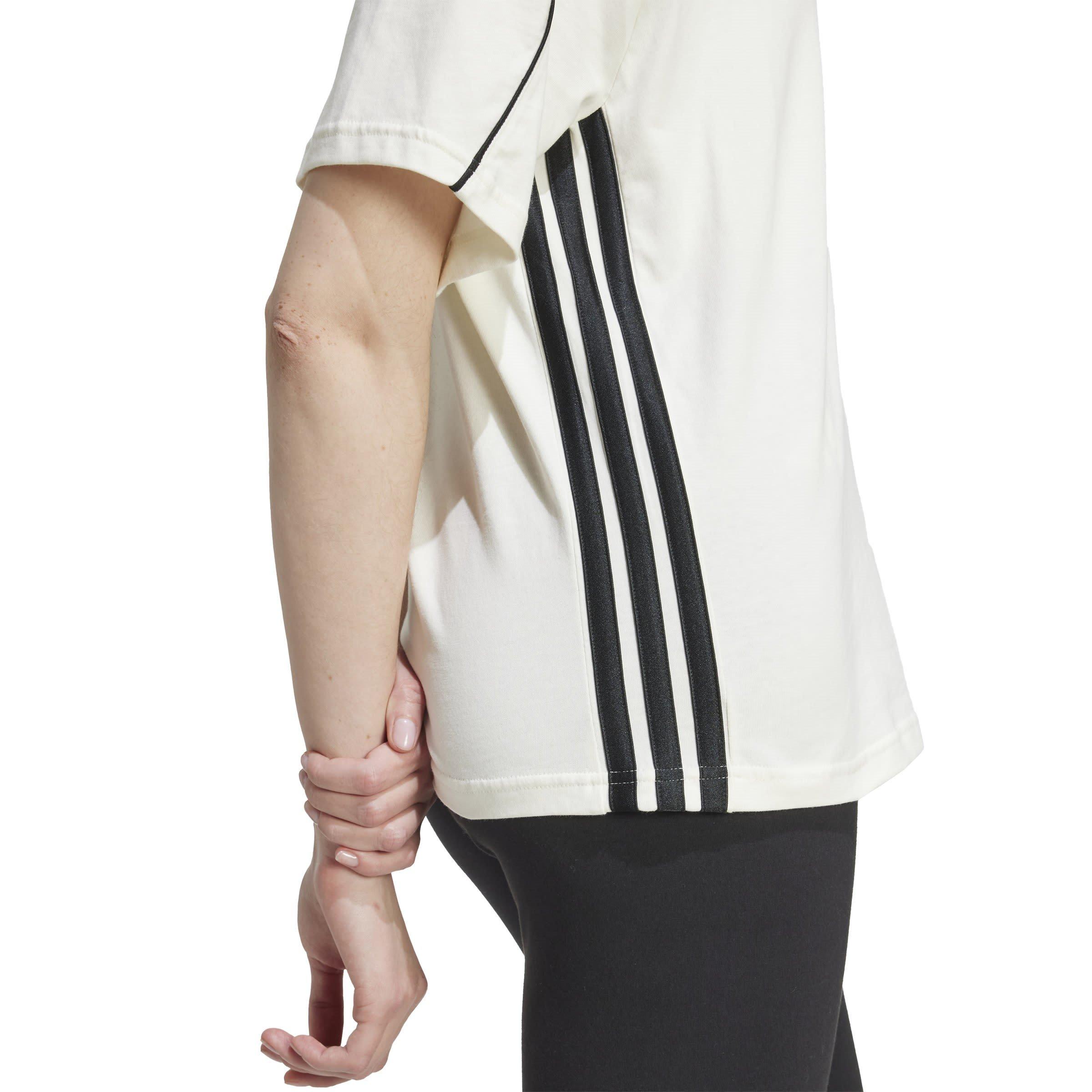 White/Black - adidas - Stadium 3-Stripes T-Shirt Womens - 6