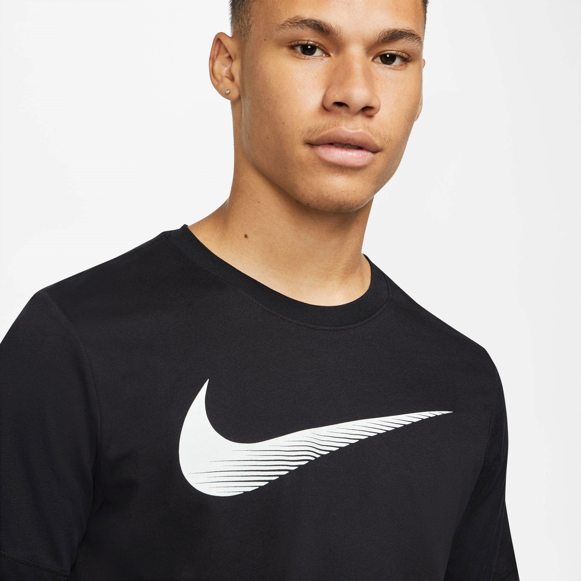 Black nike shirt with white outlet swoosh